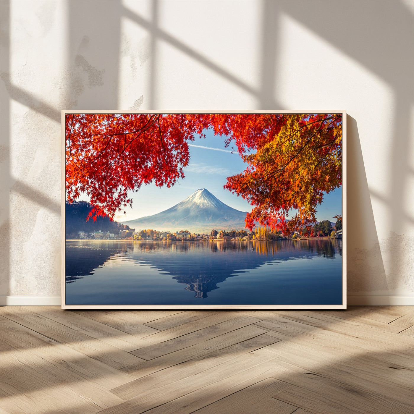 26428-MGV-FC-36X24_Natural-Mount Fuji Canvas Wall Art Japan Autumn Mountain Canvas Print Wall Art