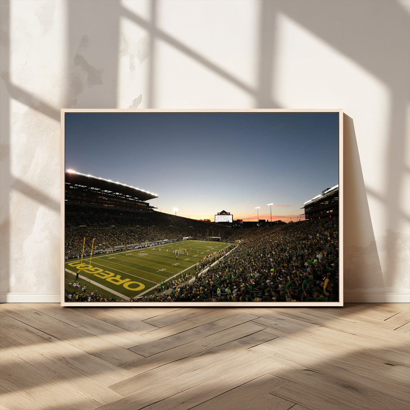 -Oregon Ducks Football Team Print - Eugene Autzen Stadium Wall Art Canvas Print