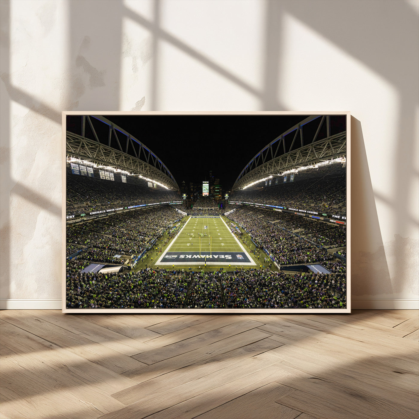 81900-MGV-CV-36X24-Seattle Seahawks Football Team Print Wall Art - Seattle Century Link Field Stadium Wall Art Canvas