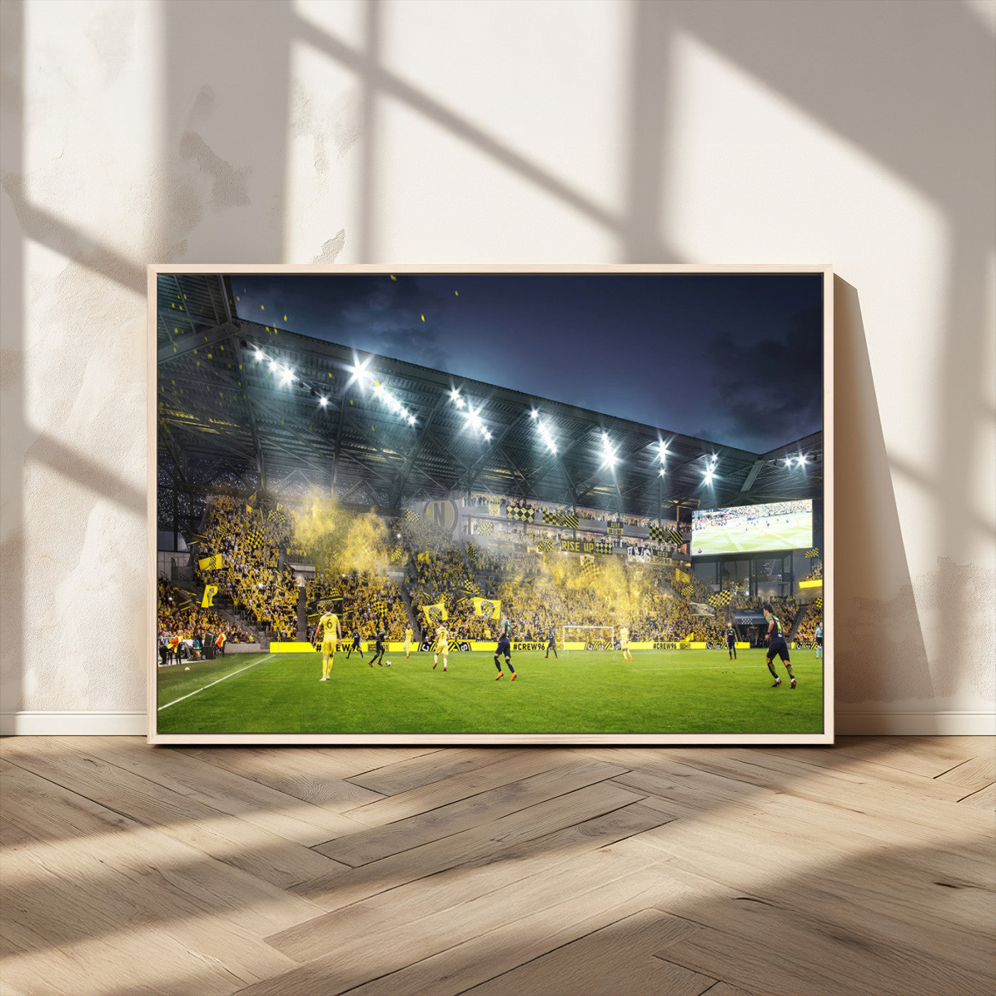 65820-MGV-CV-36X24-Columbus Crew Stadium Match Triple Canvas Wall Art - Dynamic MLS Game Scene Canvas Wall Art
