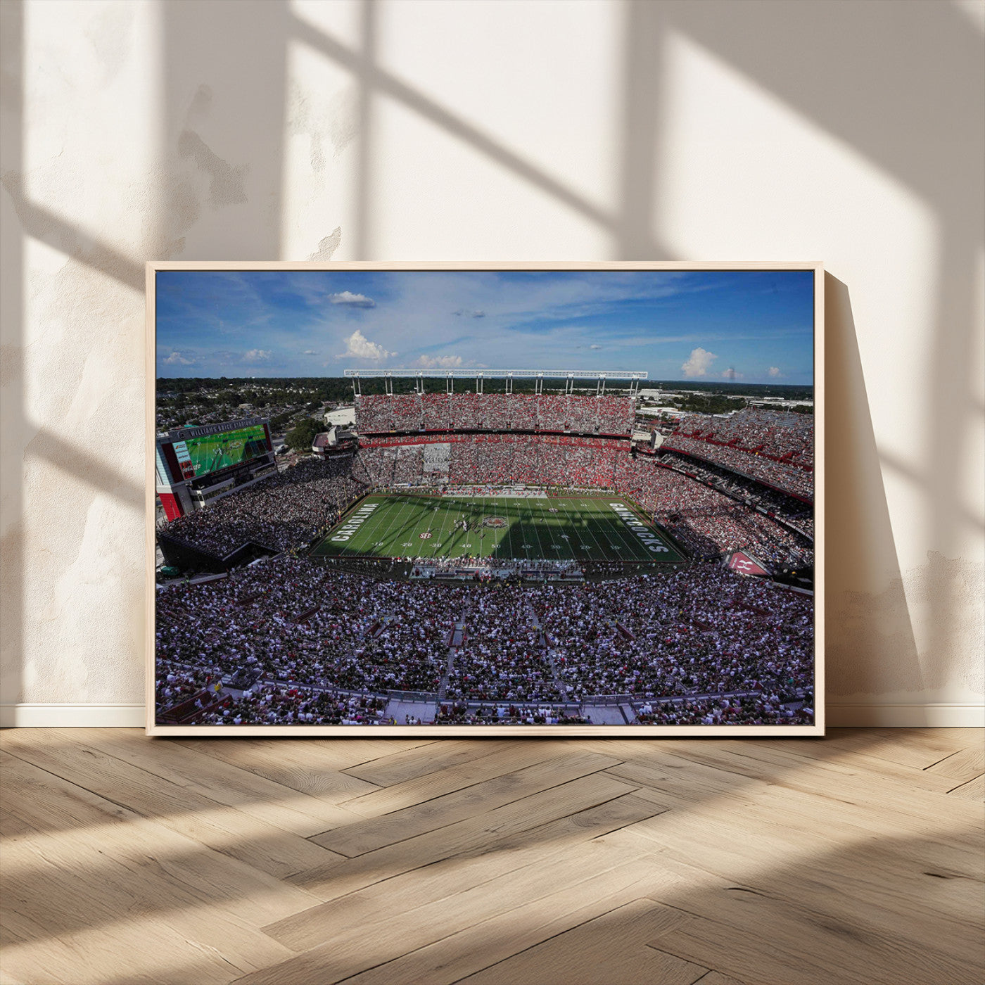 83382-MGV-FC-36X24_Natural-South Carolina Gamecocks Football Team Print - Columbia Williams-Brice Stadium Wall Art Canvas Print