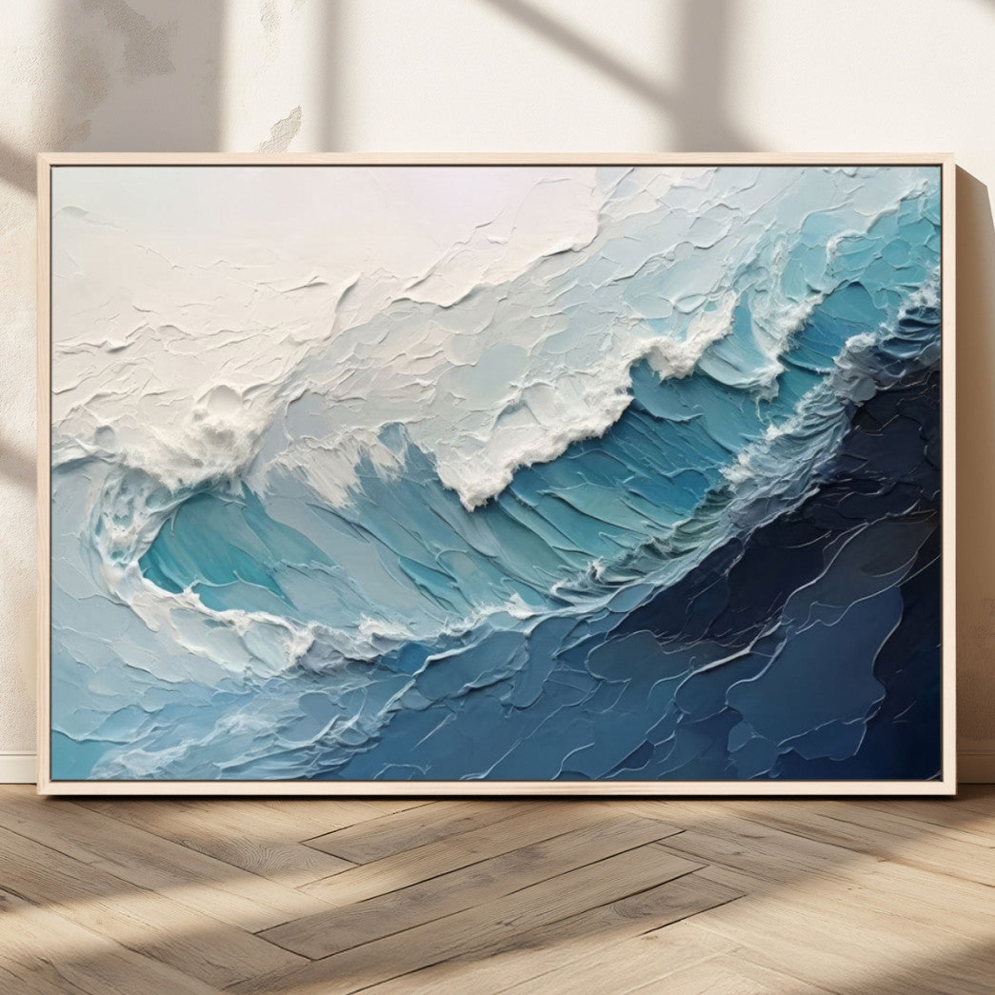 23887-MGV-CV-36X24-Ocean Wave Canvas Wall Art Print – Coastal Living Room Large Ocean Wave Seascape Wall Art for Home, Office, Living Room