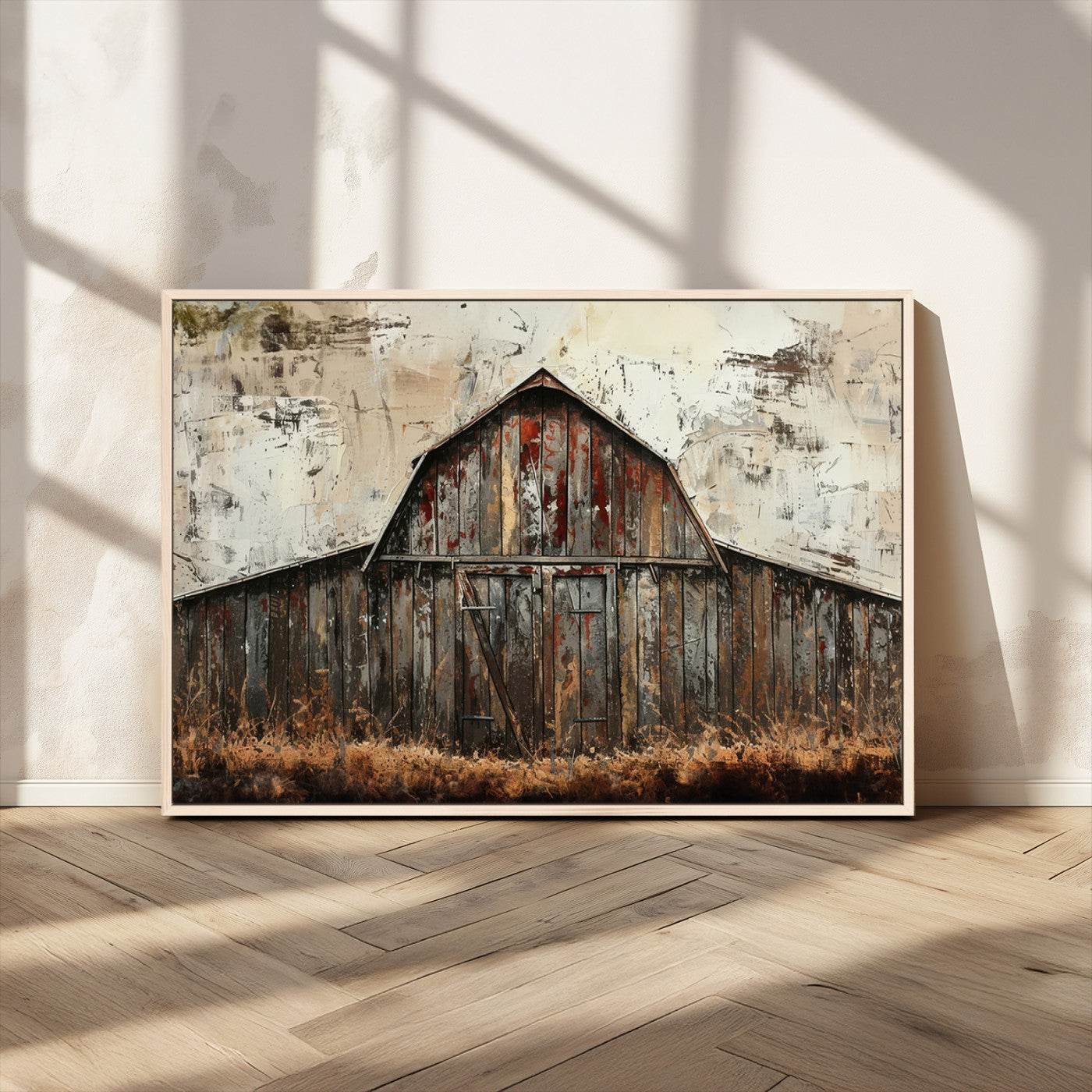 -Rustic Barn Wall Art | Farmhouse Wall Decor Canvas Print | Ready to Hang Barn Decor for Cabin or