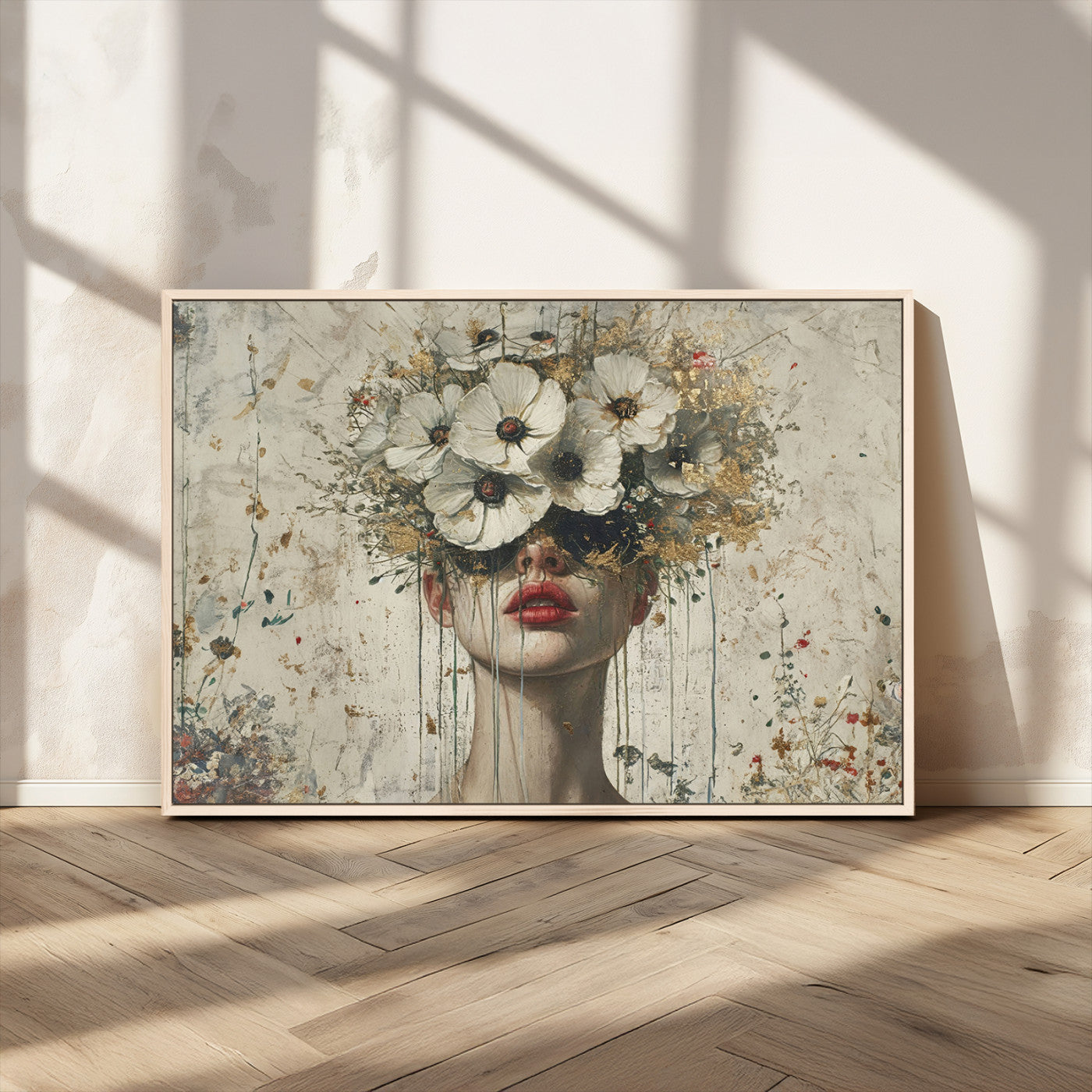 72759-MGV-CV-36X24-Abstract Floral Women Patel Wall Art Canvas Print