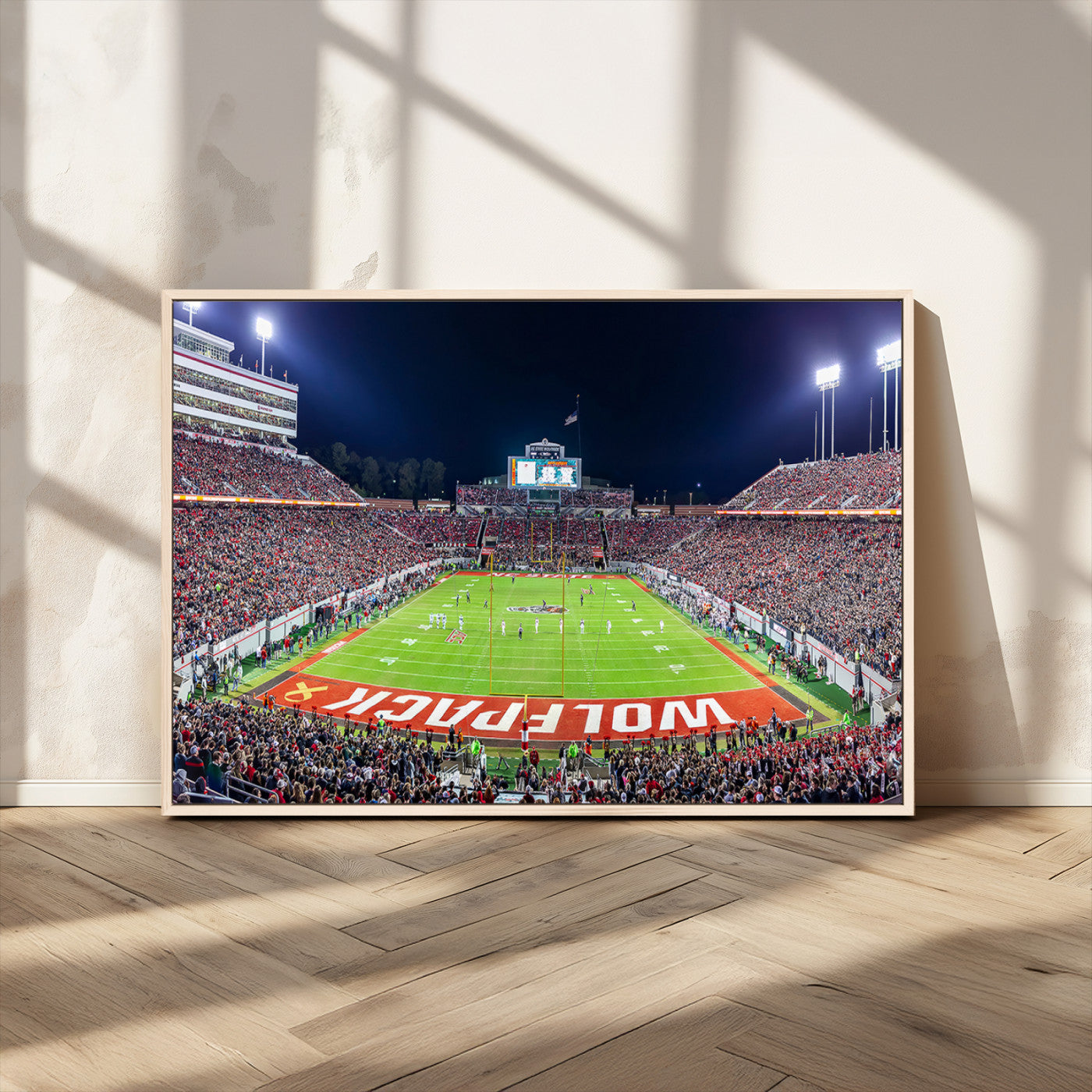 80943-MGV-CV-36X24-Wolfpack Football Team Print - Raleigh Carter-Finley Stadium Wall Art Canvas Print