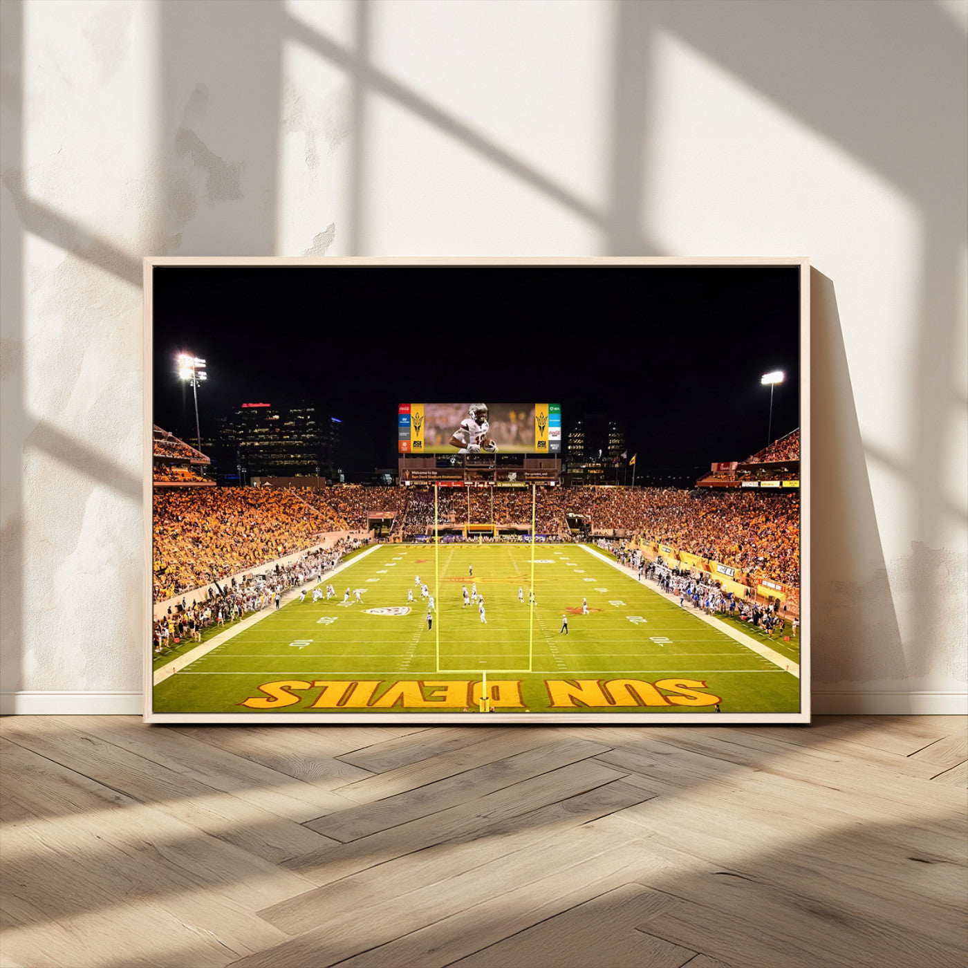 87612-MGV-CV-36X24-ASU Sun Devils Football Team Print - Phoenix Mountain America Stadium Canvas Print