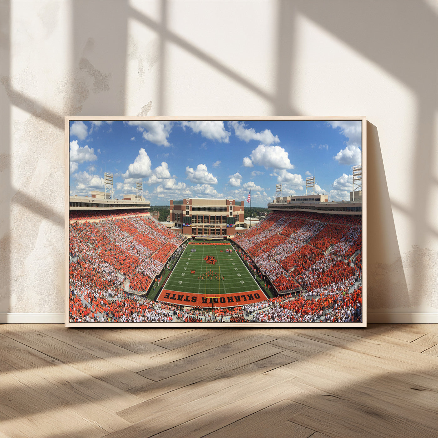 65192-MGV-CV-36X24-Oklahoma State Cowboys Football Team Print - Stillwater Boone Pickens Stadium Wall Art Canvas Print