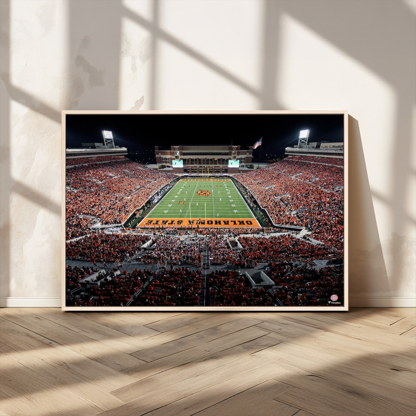 81675-MGV-CV-36X24-Boone Pickens Stadium Wall Art Oklahoma State Cowboys Print Framed Sports Canvas Art for Home, Office, Living Room