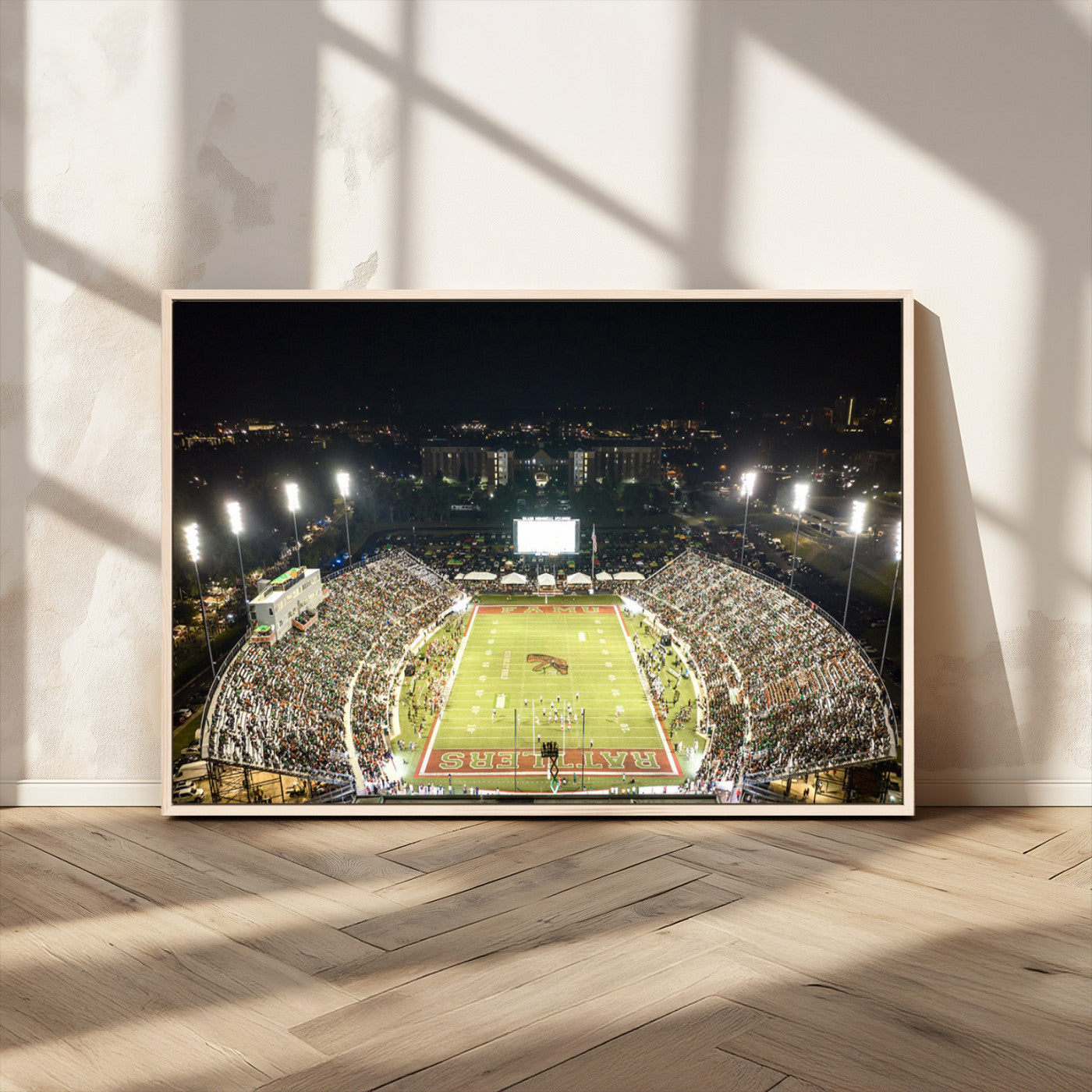 70951-MGV-CV-36X24-Florida A&M Rattlers Football Team Print - Tallahassee Bragg Memorial Stadium Wall Art Canvas Print
