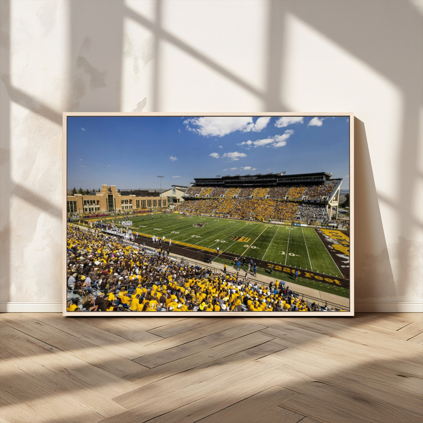 75112-MGV-CV-36X24-University of Wyoming Cowboys Football Team Print - Laramie Jonah Field War Memorial Stadium Wall
