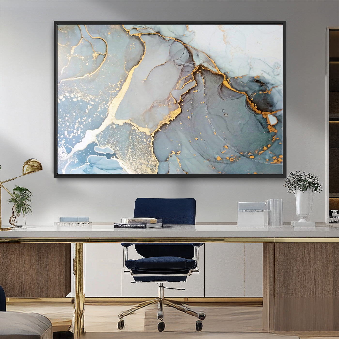 86878-MGV-FC-36X24_Black-Large Abstract Marble Wall Art Canvas Print for Living Room and Farmhouse Decor