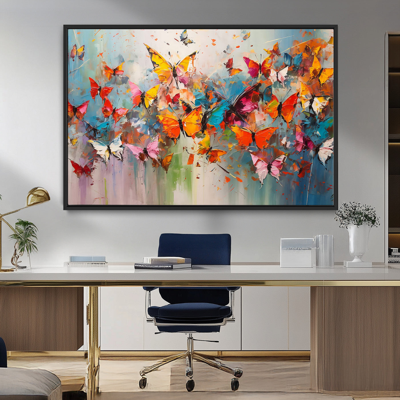 11835-MGV-FC-36X24_Black-Abstract Butterfly Wall Art Canvas Print