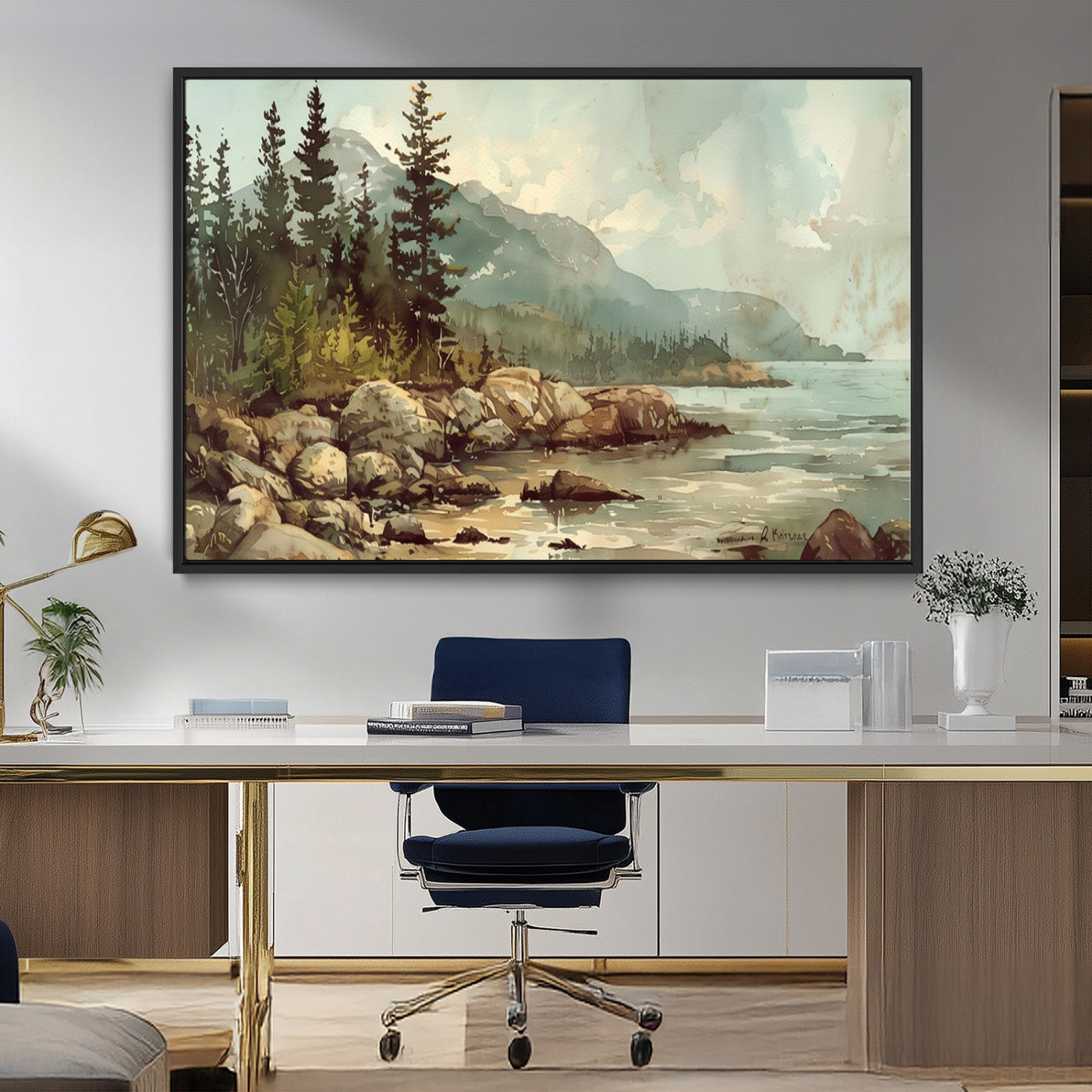 24809-MGV-FC-36X24_Black-Abstract Acadia National Park Wall Art Canvas Print - Stunning 3-Panel Wall Art Canvas Print,