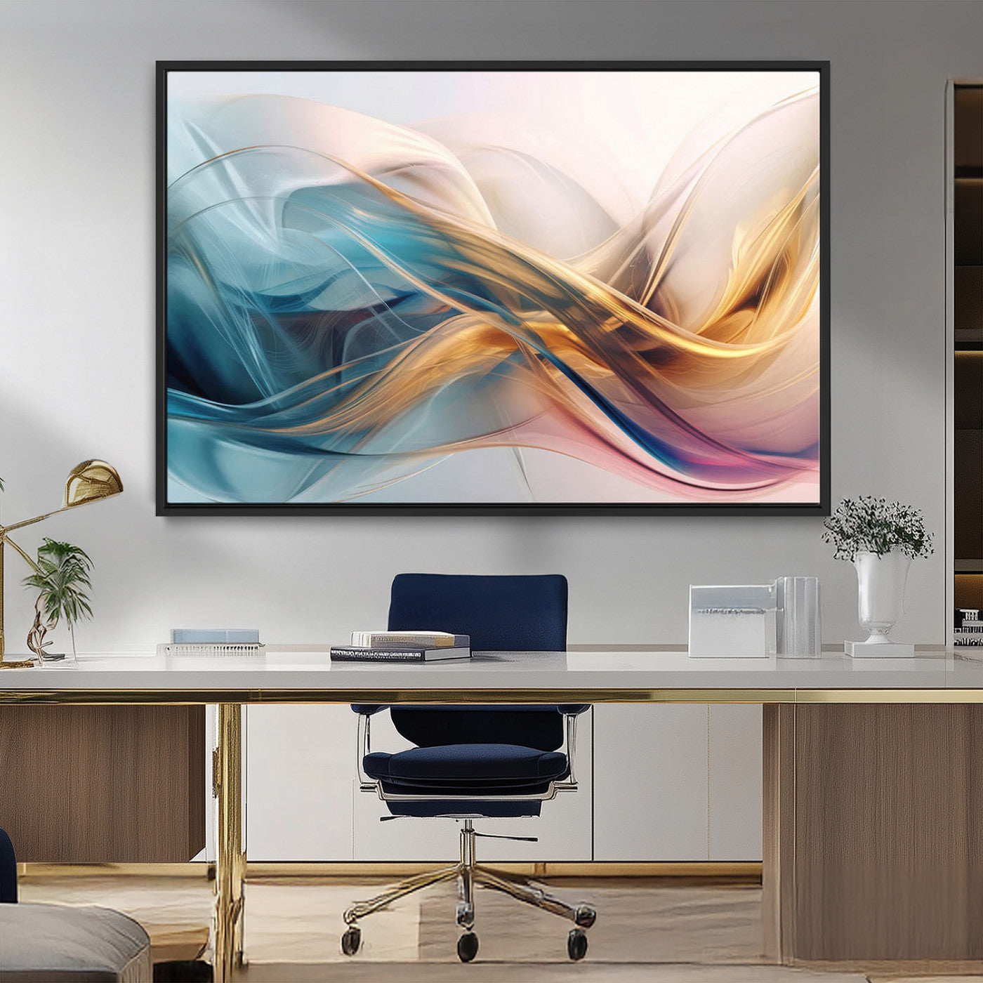 17461-MGV-FC-36X24_Black-Abstract Flowing Colors Wall Art Canvas Print