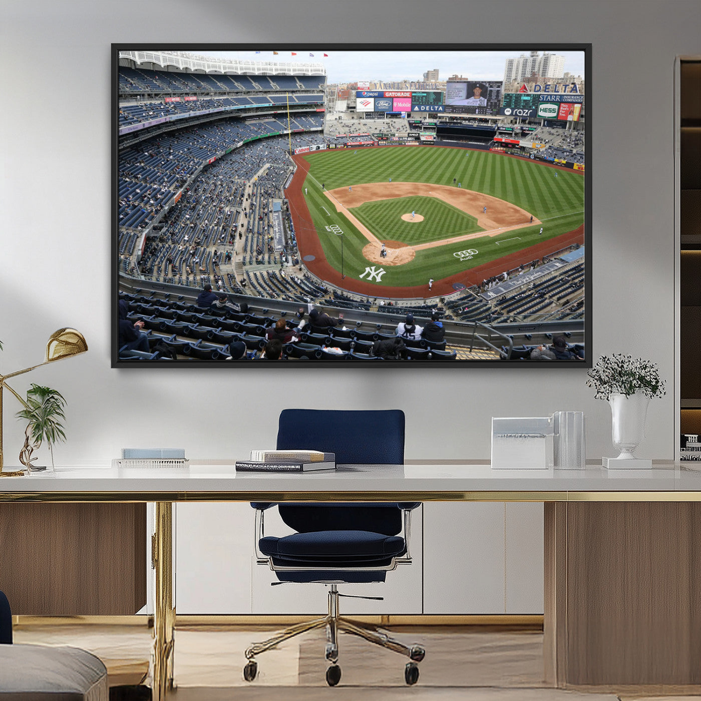 45784-MGV-FC-36X24_Black-New York Yankees Baseball Team Print - Yankee Stadium Wall Art Canvas Print