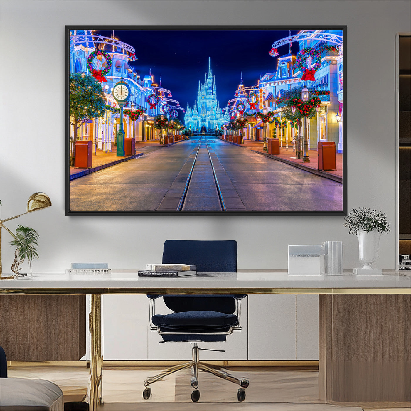 12470-MGV-CV-36X24 - Disney Wall Art | Castle Large Wall Art Disney Magic Kingdom Print for Kids Room Decoration | Disney