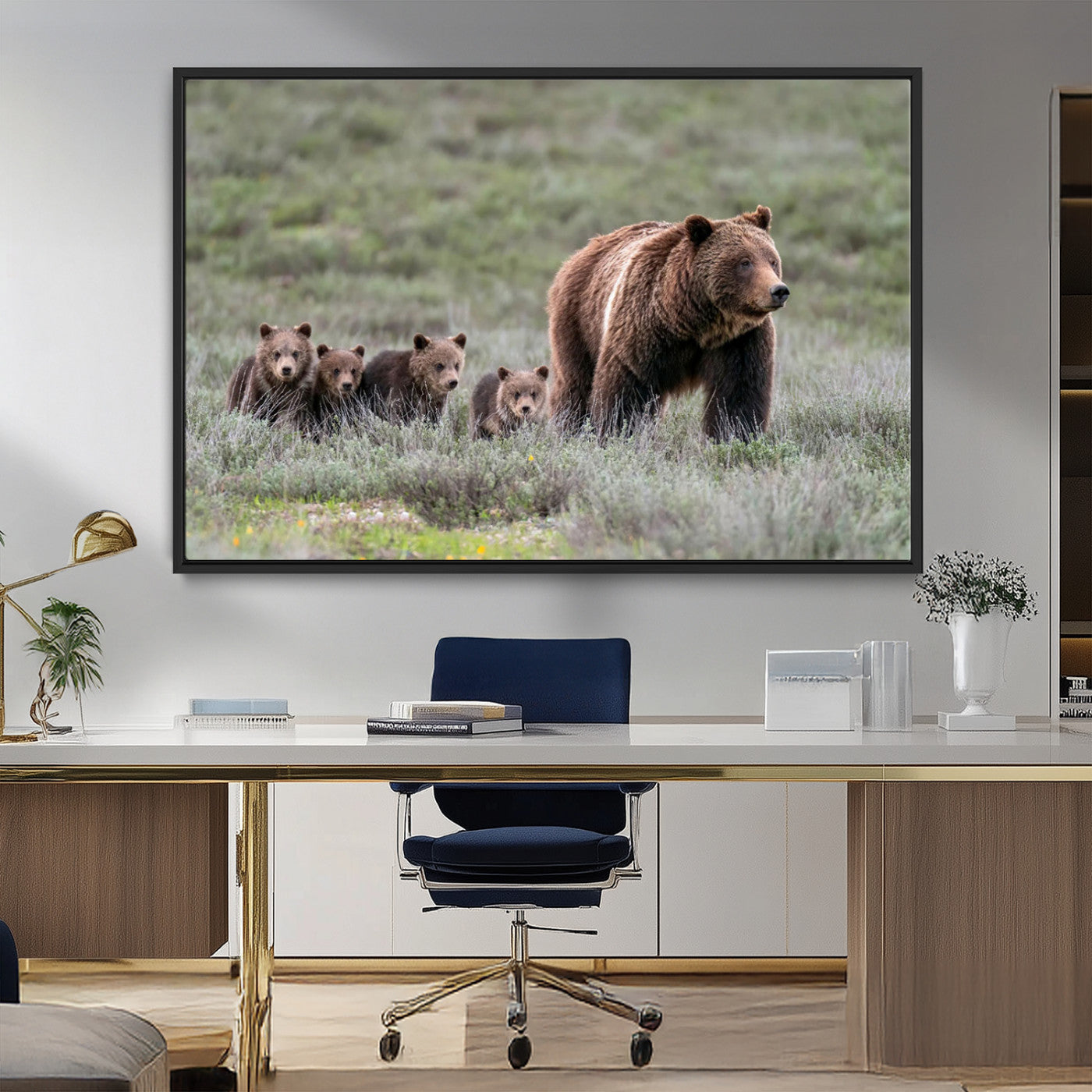 -Wildlife Photography of 399 Grizzly Bear Cubs | Queen of the Tetons Canvas Wall Art Print