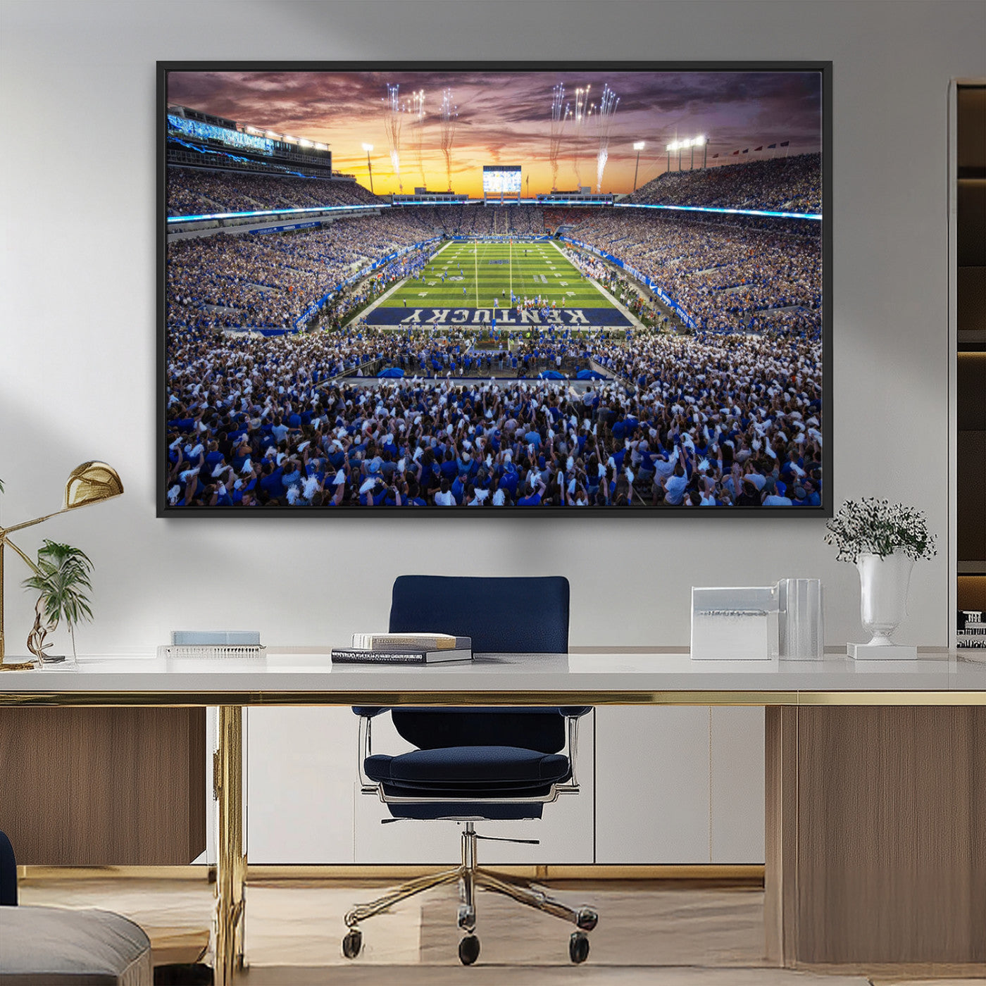 78524-MGV-FC-36X24_Black-Kroger Field Wall Art Print - Kentucky Stadium Wall Art Print - Sunset Football Stadium Wall Decor -