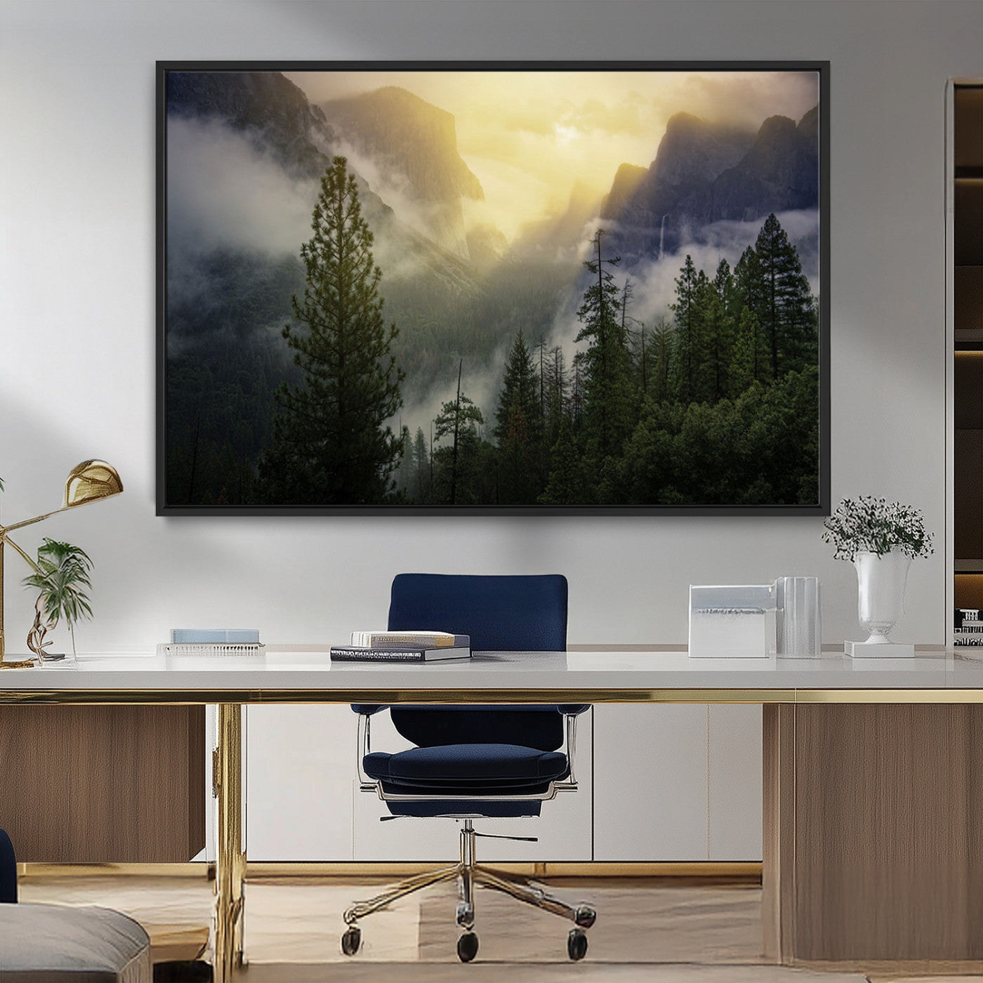 -Misty Forest Sunrise Mountain Valley Pine Trees Foggy Landscape Nature Scenic Outdoors Calm Tranquil