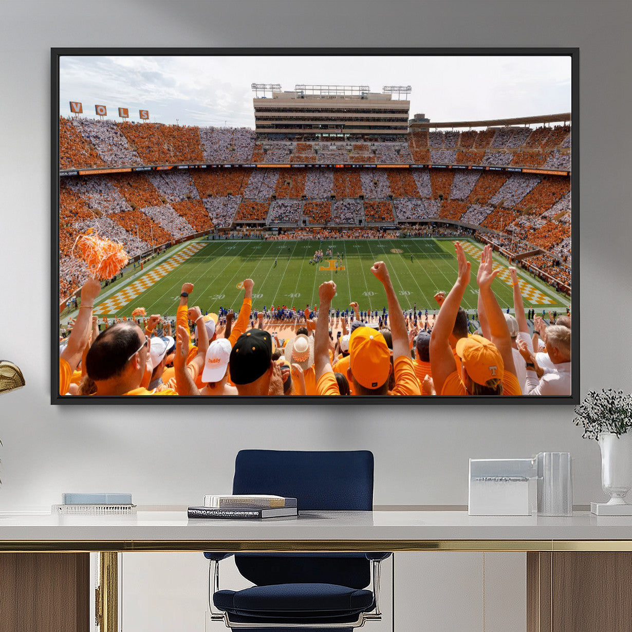 76011417-MGV-FC-36X24 - Tennessee Neyland Stadium Wall Art, Sports Arena Canvas Print, Panoramic Stadium Artwork for Home, Office