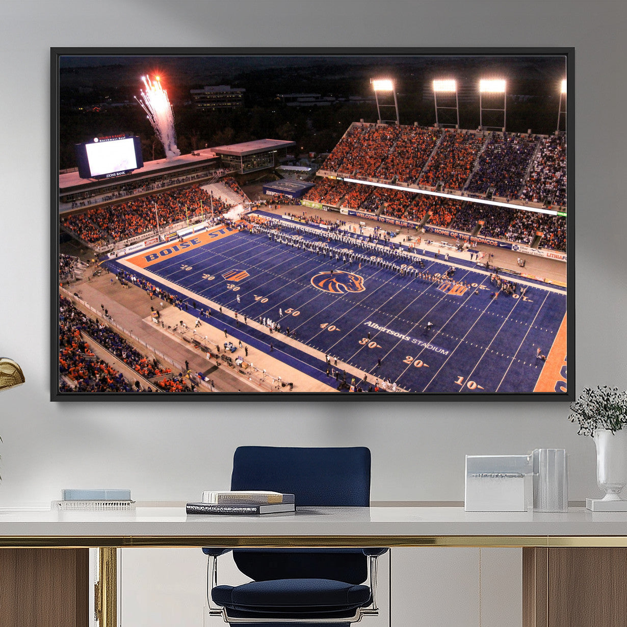 BS1001S-MGV-FC-36X24 - Boise State Broncos Albertsons Stadium Wall Art Canvas Print