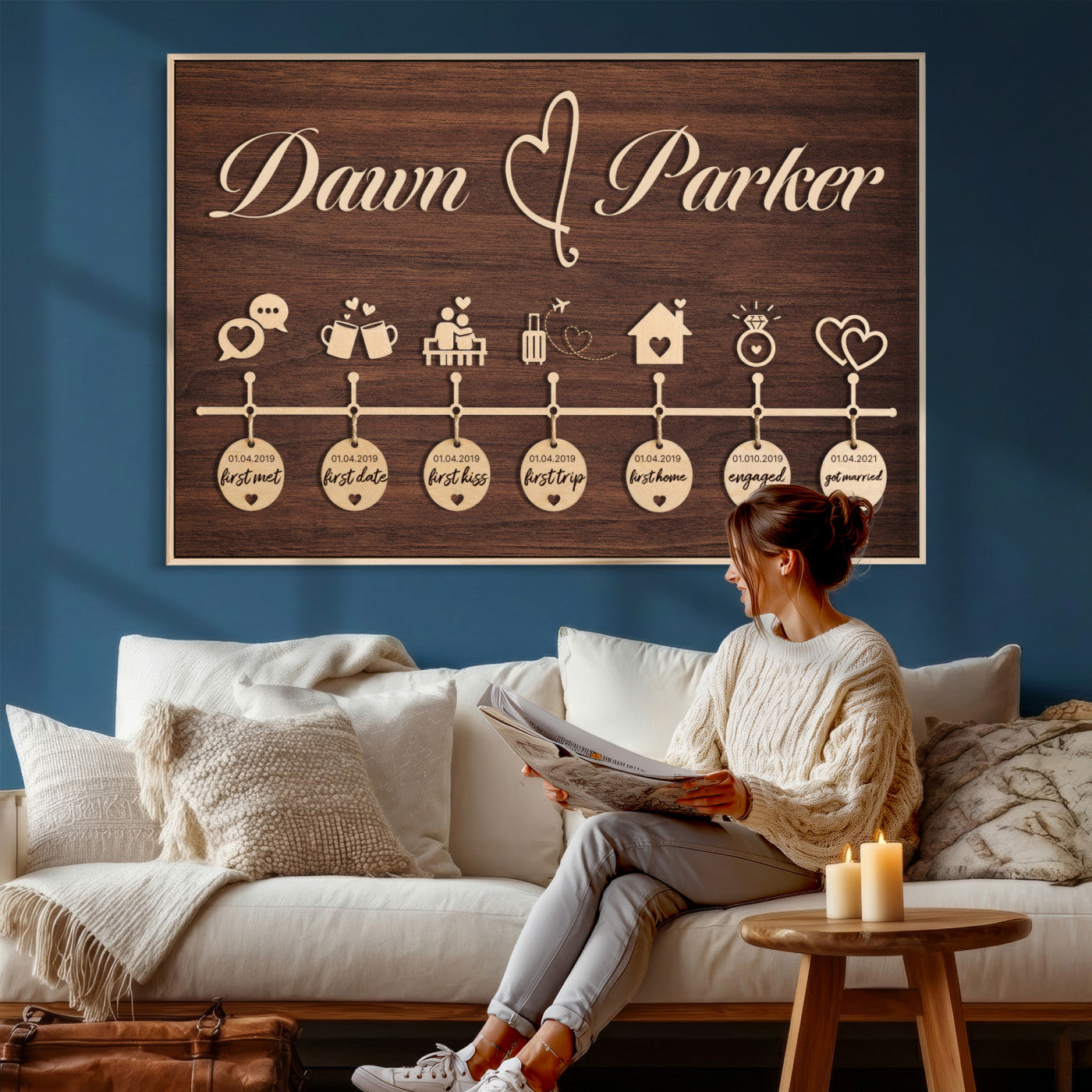 17885538-MGV-CV-36X24 - Wedding Guest Book Alternative Wall Art Canvas Print, Personalized Wedding Signature Poster, Custom Couple Photo Guestbook Canvas