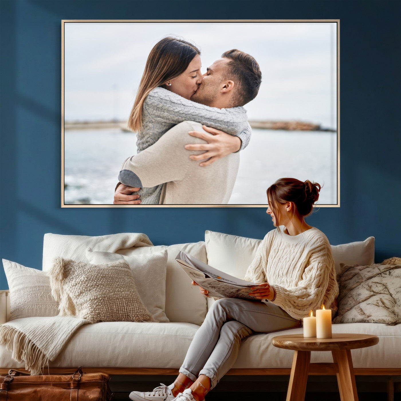 28984291-MGV-CV-36X24 - Custom Photo with Framed Canvas Wall Art Canvas Print Personalized Picture Print Framed Wall Art Digitally Printed Photo