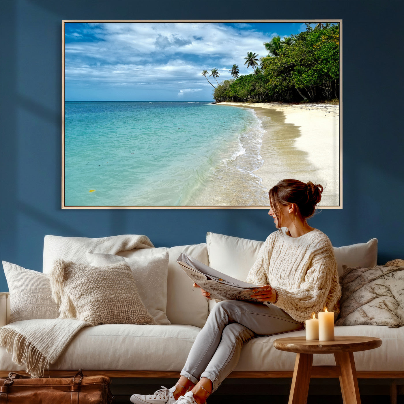 50626792-MGV-CV-36X24 - Puerto Rico Beach Paradise Wall Art – Tropical Coastal Print