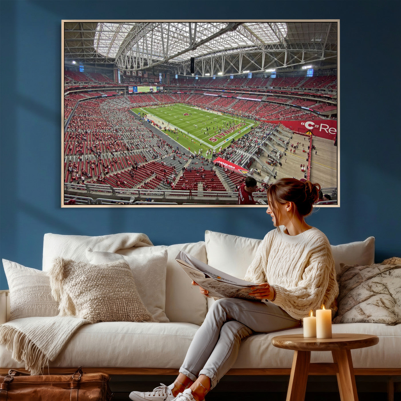 30579717-MGV-CV-36X24 - State Farm Stadium Canvas Wall Art, Arizona Cardinals Football Stadium Print, Glendale NFL Arena Panorama Artwork