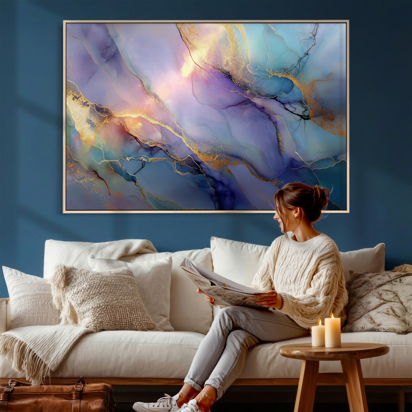 50939878-MGV-CV-36X24 - Colorful Abstract Canvas Wall Art Print, Vibrant Popup Color Art Print