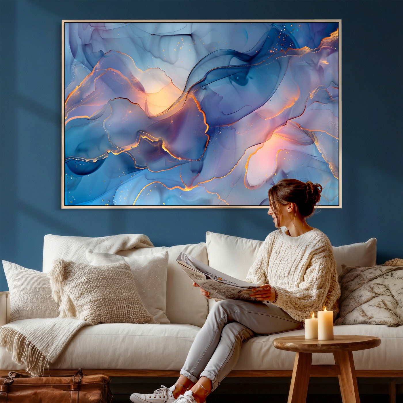 13710509-MGV-CV-36X24 - Colorful Abstract Canvas Wall Art Print, Vibrant Popup Color Art Print