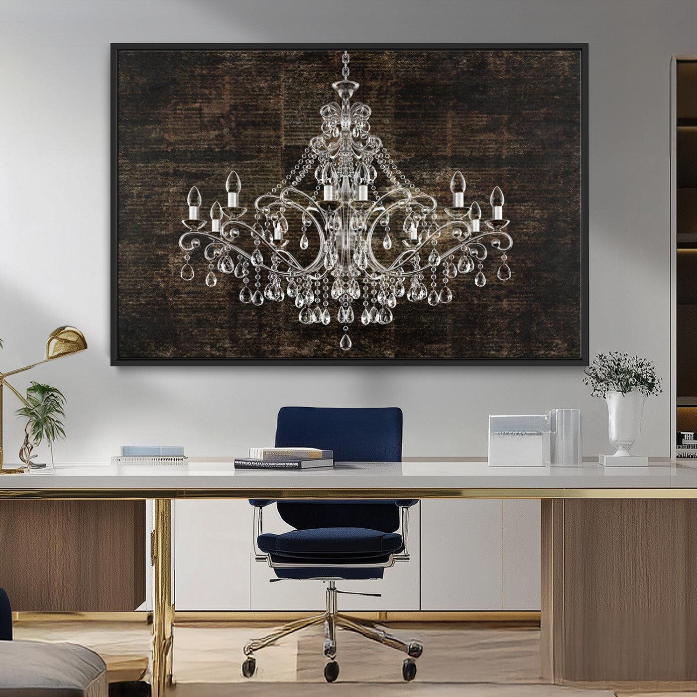 69434-MGV-FC-36X24_Black-Rustic Chandelier Canvas Print