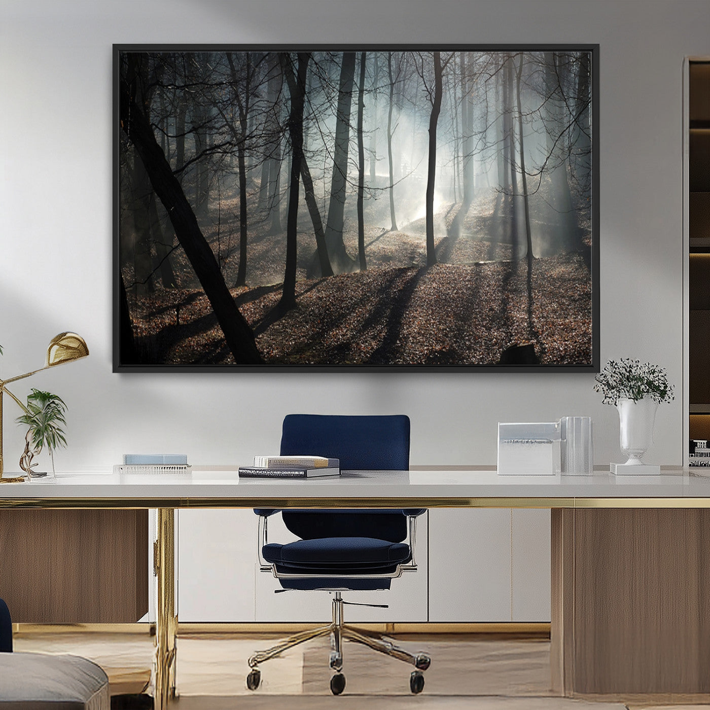 -Dark Family and Tree Wall Art Canvas Print