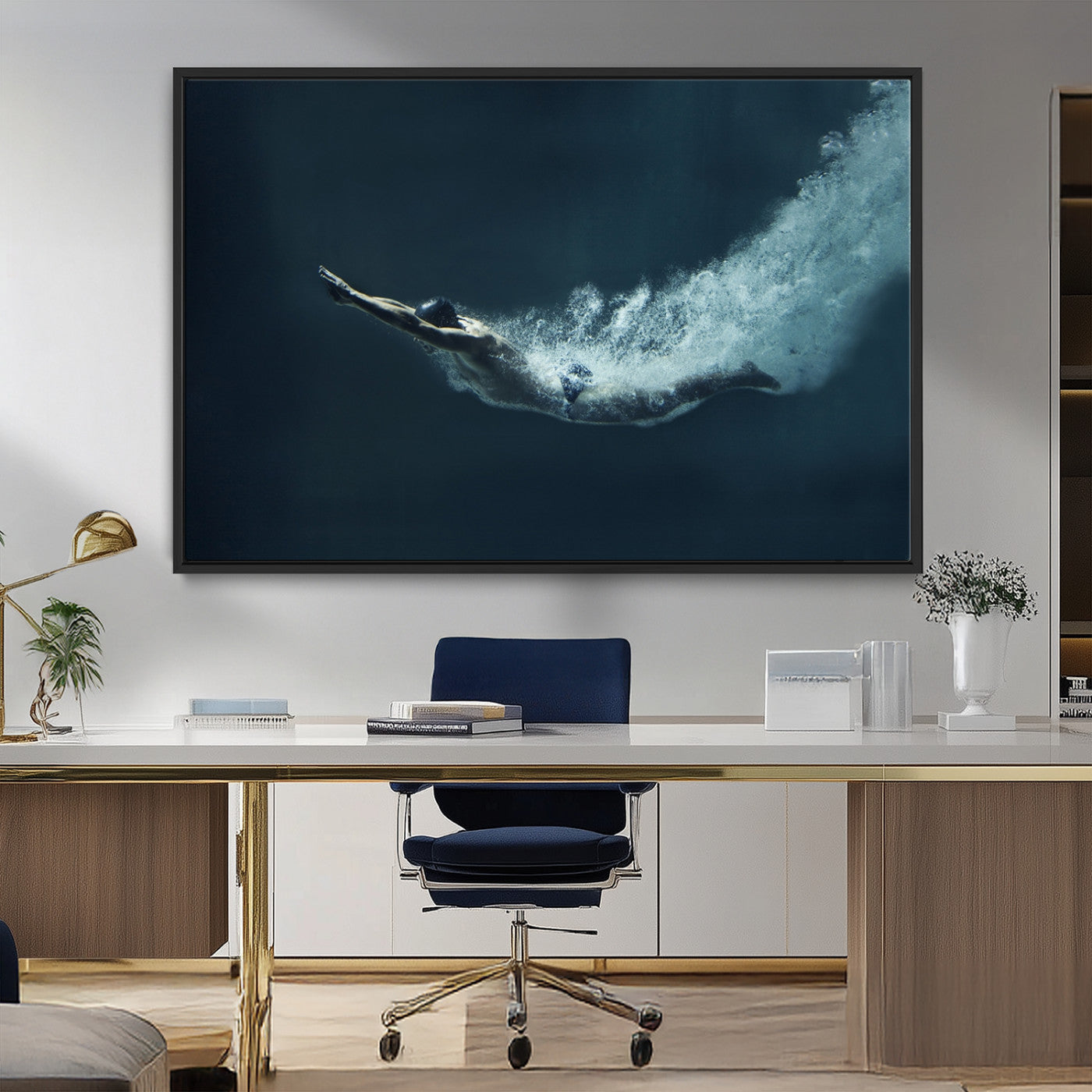 48463-MGV-FC-36X24_Black-Swimmer Wall Art Canvas Print