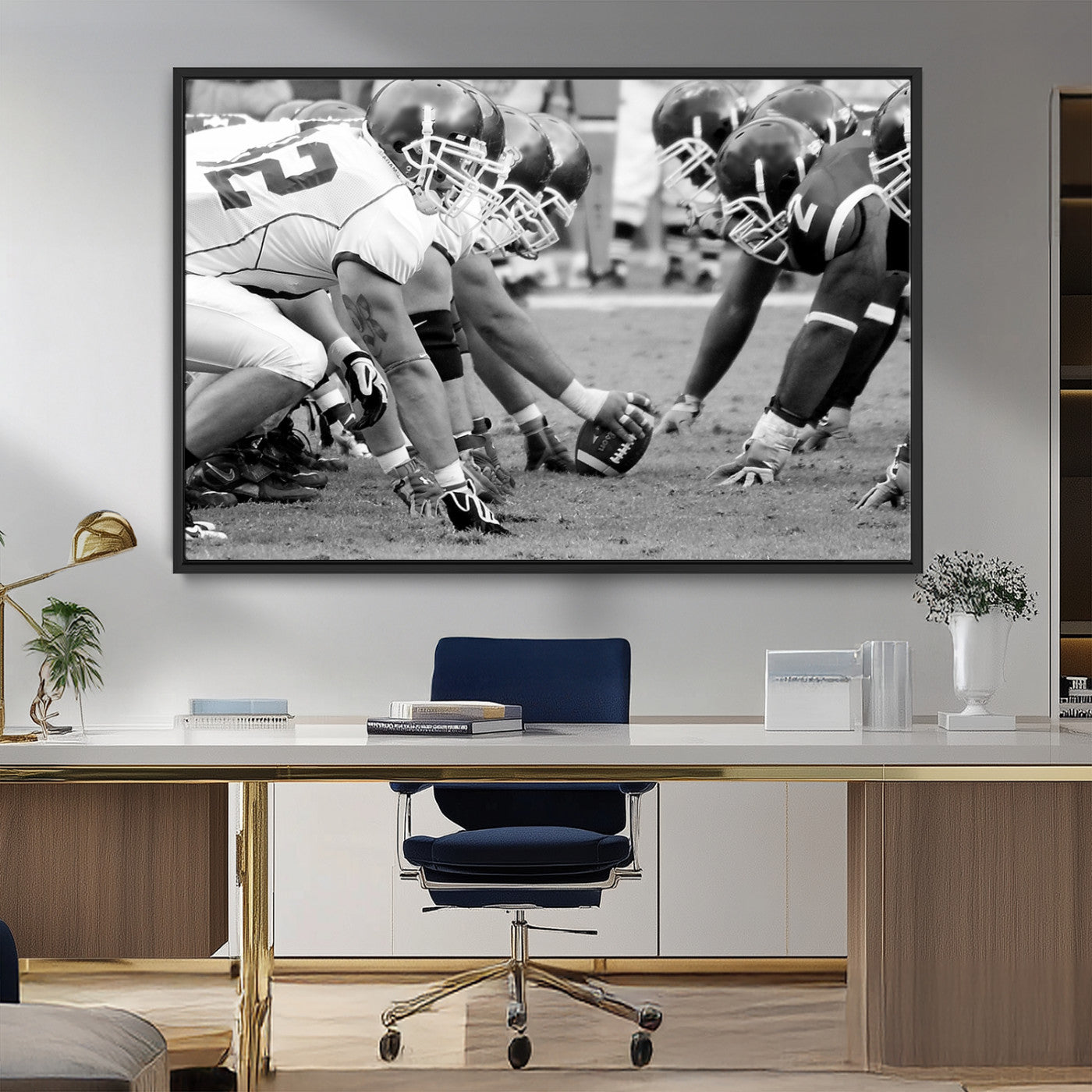 -American Football Player Wall Art Canvas Print