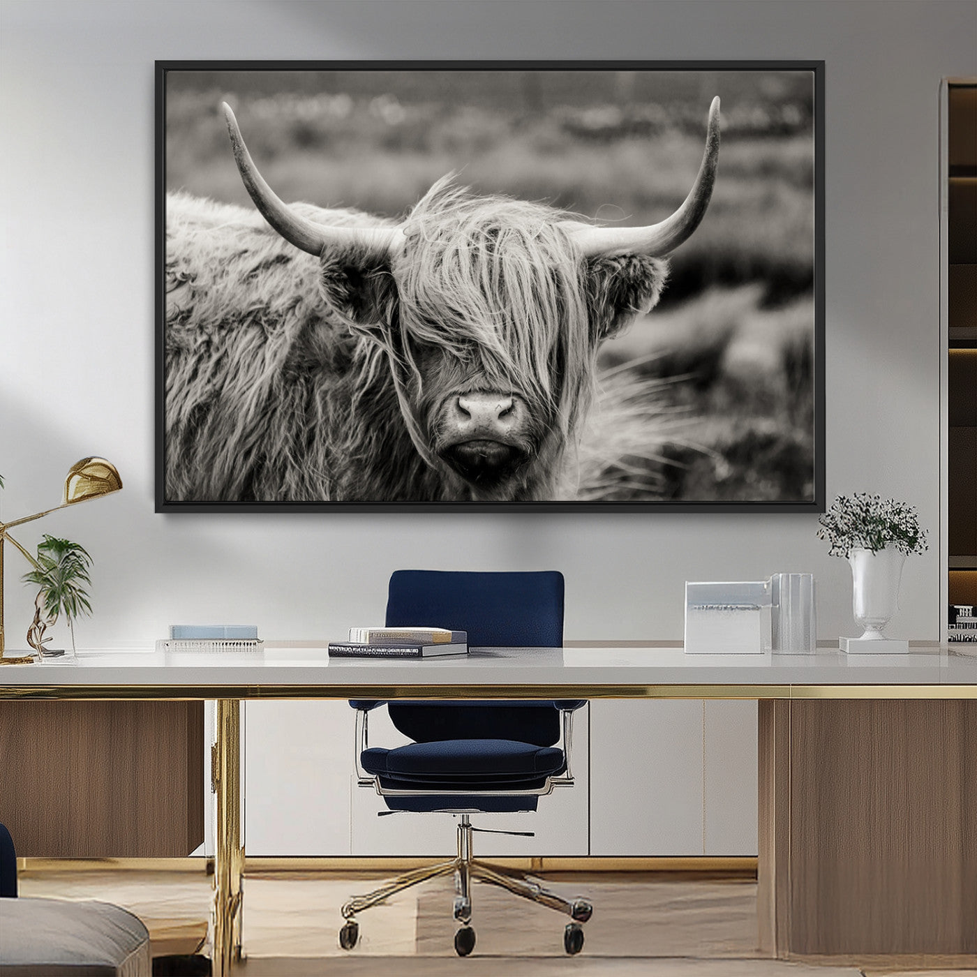-Cow Focus Canvas Wall Art Print