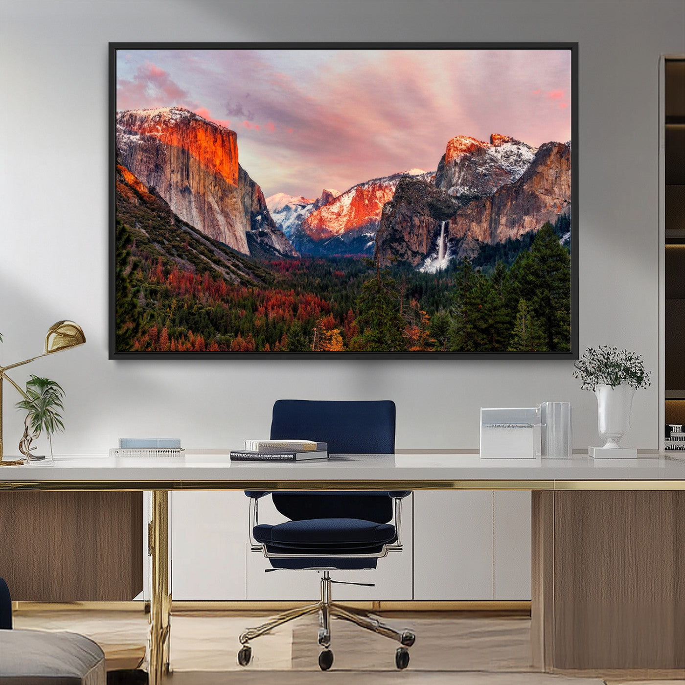 -Yosemite Half Dome Wall Art Canvas Print El Capitan