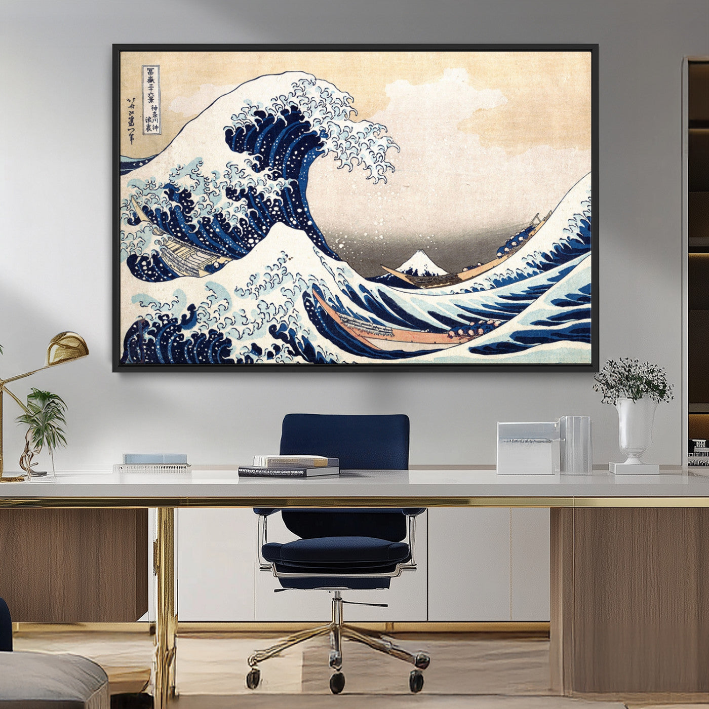 35635-MGV-FC-36X24_Black-Wall Art Kanagawa Canvas Artwork Abstract Print