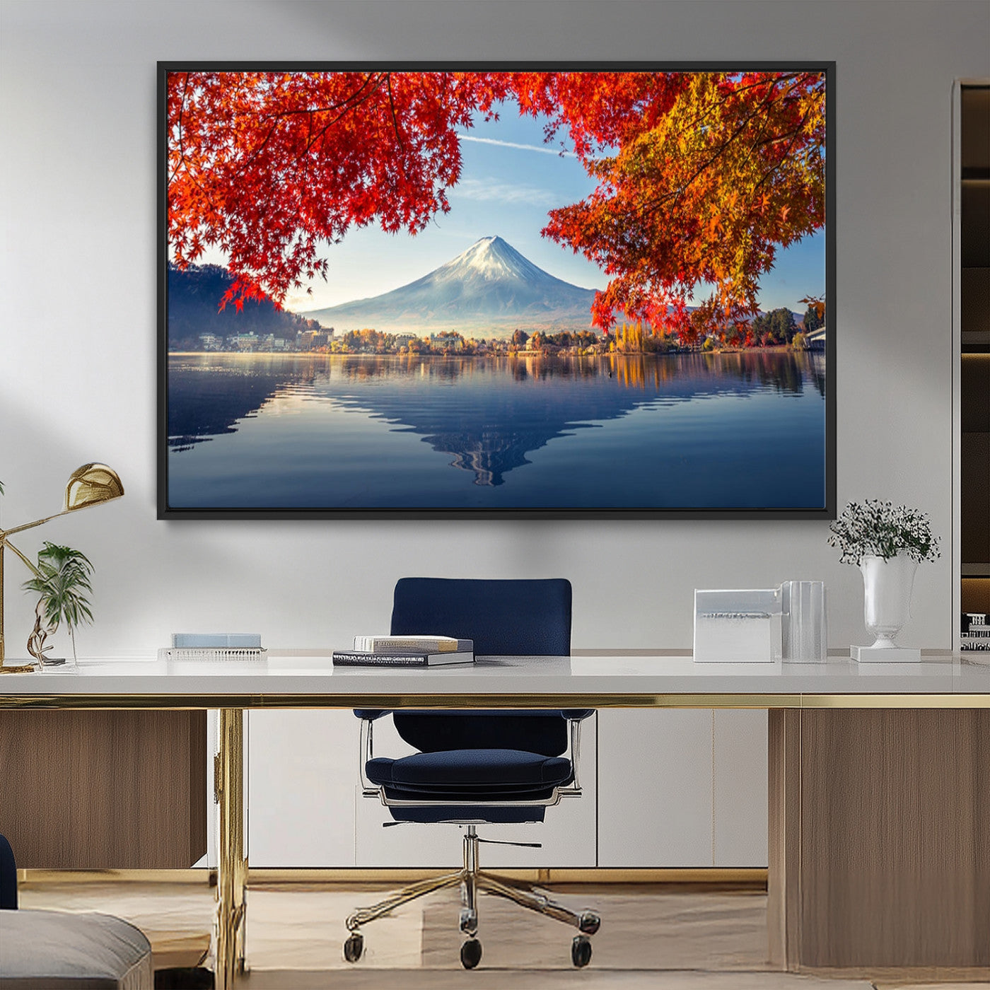 -Mount Fuji Canvas Wall Art Japan Autumn Mountain Canvas Print Wall Art