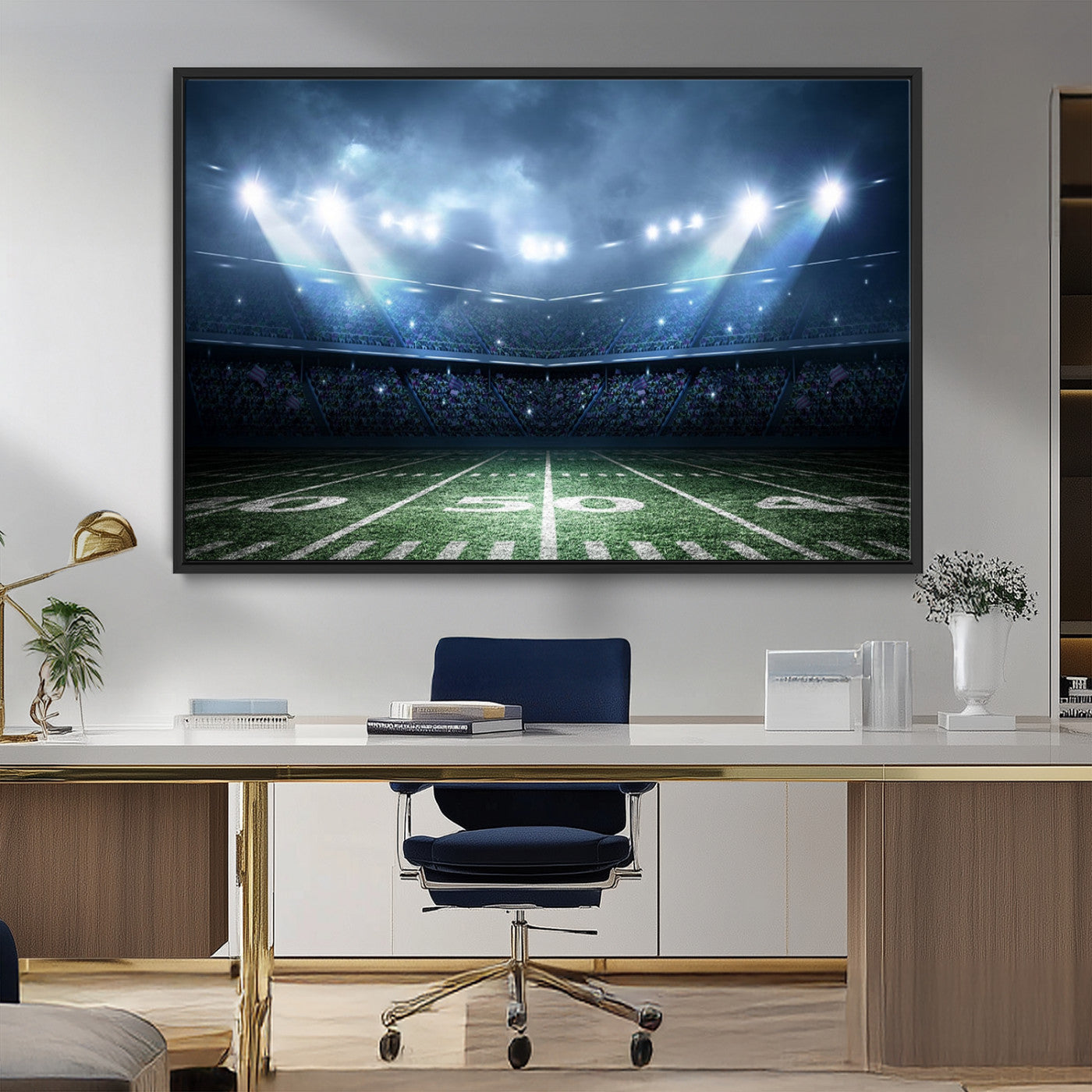 74741-MGV-CV-36X24-American Football Stadium Wall Art Canvas, American Football Stadium Canvas Print