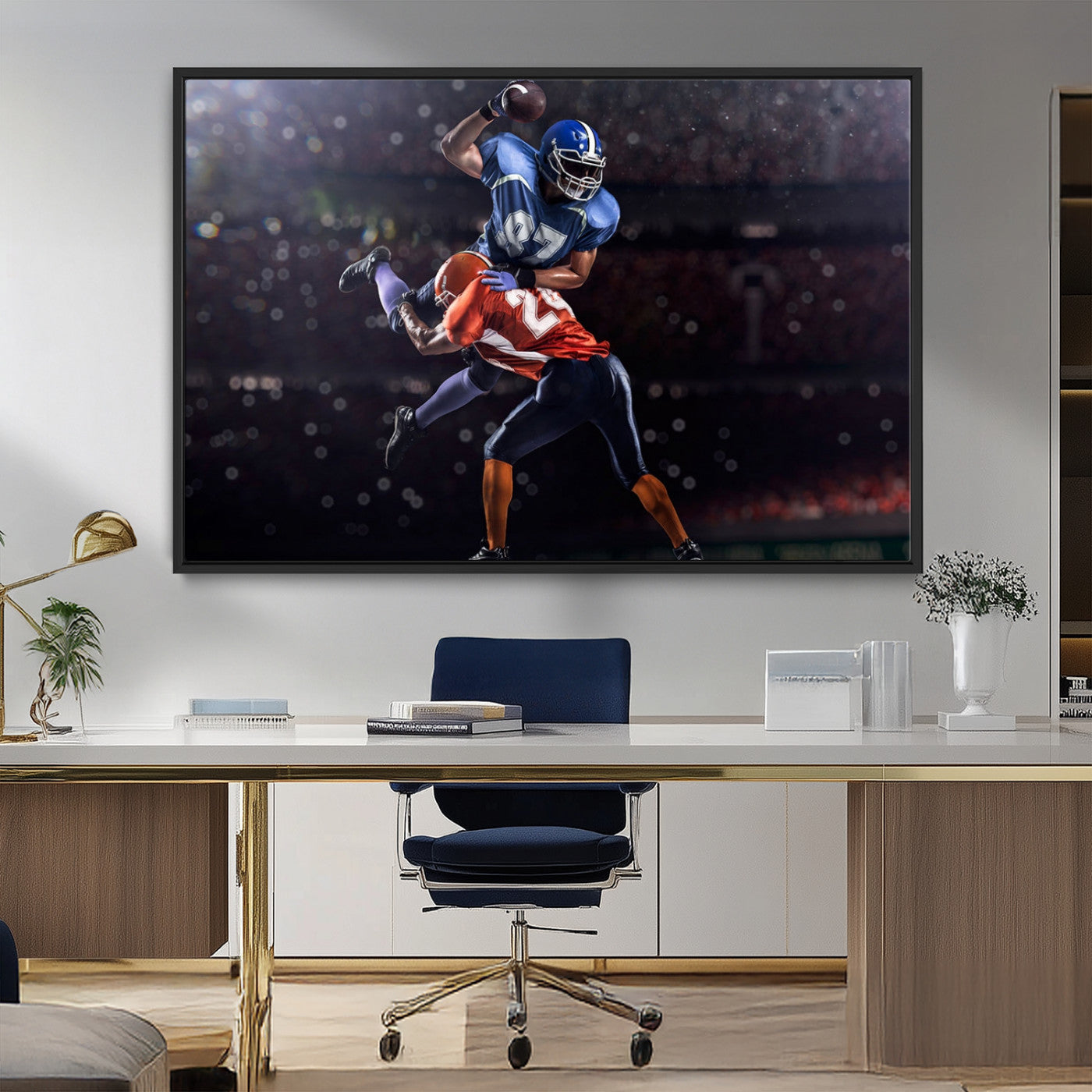 76491-MGV-FC-36X24_Black-American Football Wall Art Canvas Print, Stadium Sport Wall Art Print