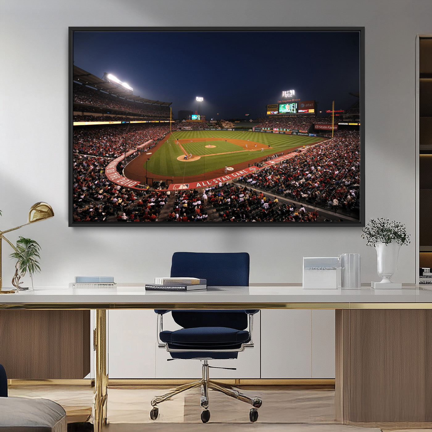 88896-MGV-FC-36X24_Black-Los Angeles Angels Baseball Team Print - Anaheim Angel Stadium Wall Art Canvas Print