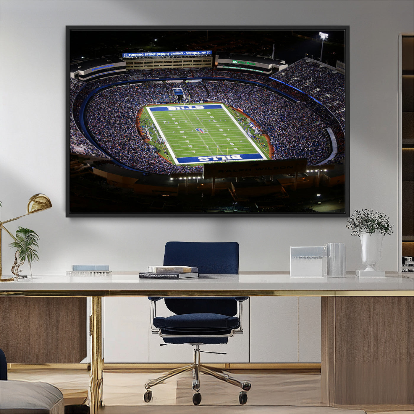 19030-MGV-CV-36X24-Buffalo Bills NFL Football Team Print - Highmark Stadium Wall Art Canvas Print