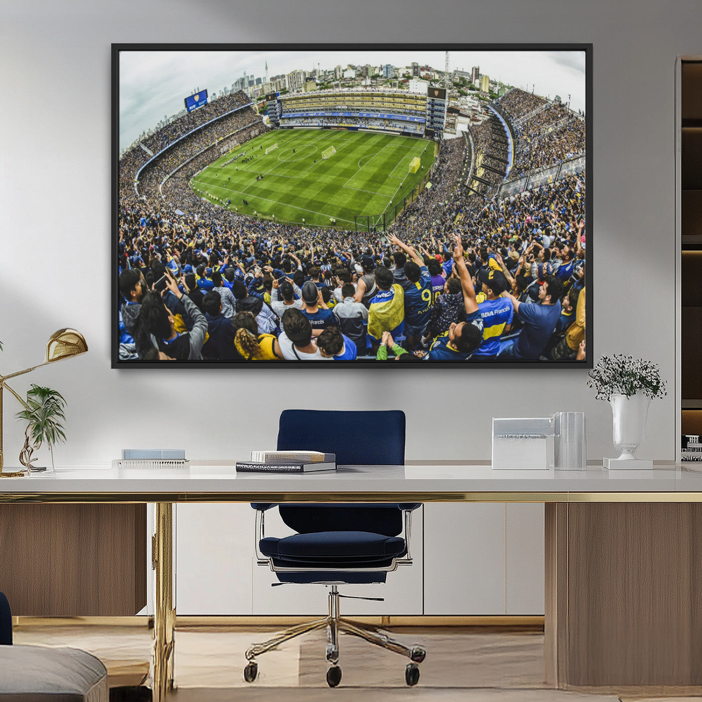 63839-MGV-CV-36X24-Boca Juniors Soccer Team Print Wall Art - Buenos Aires Bombonera Stadium Canvas Print