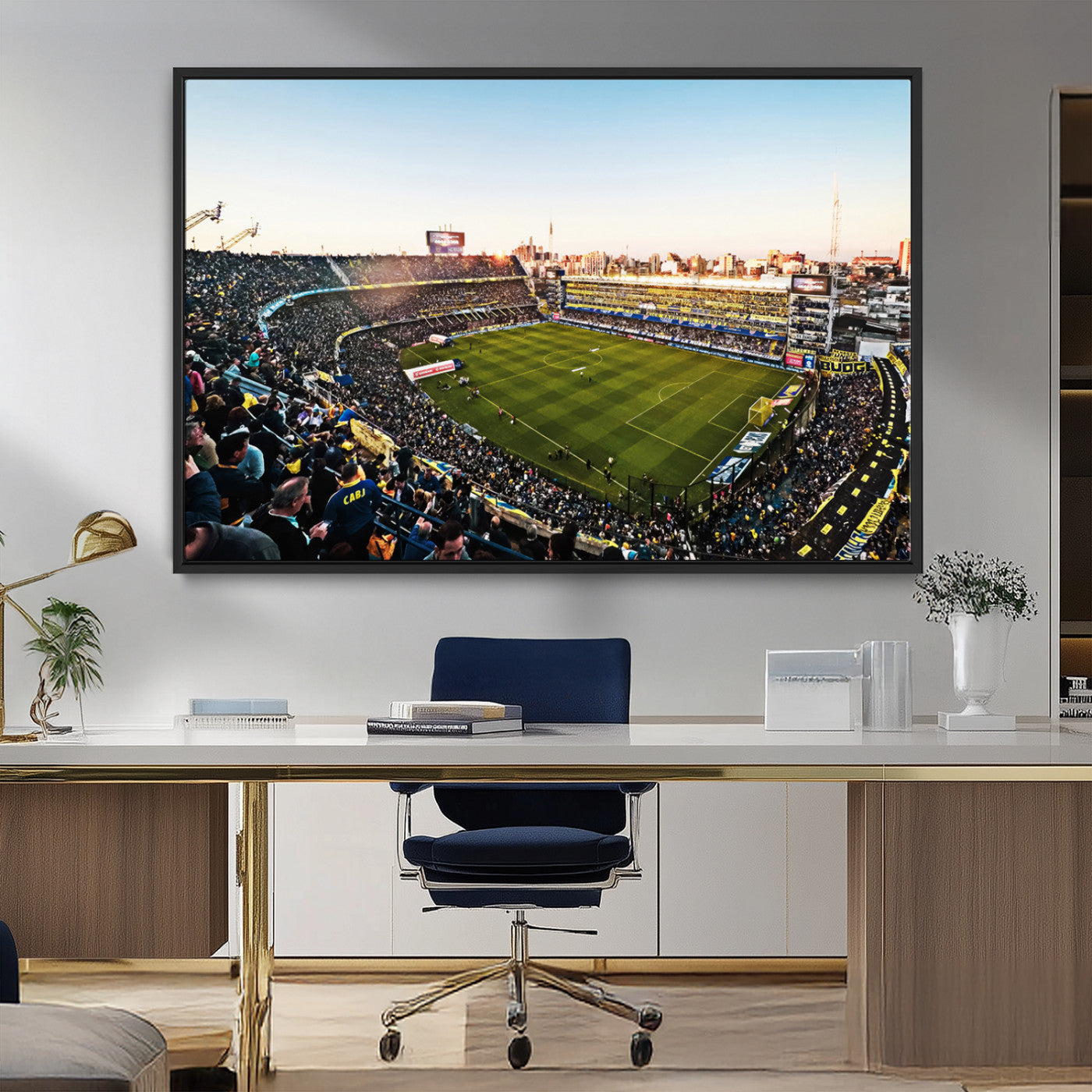 50105-MGV-FC-36X24_Black-Boca Juniors Soccer Team Print - Buenos Aires Bombonera Stadium Wall Art Canvas Print