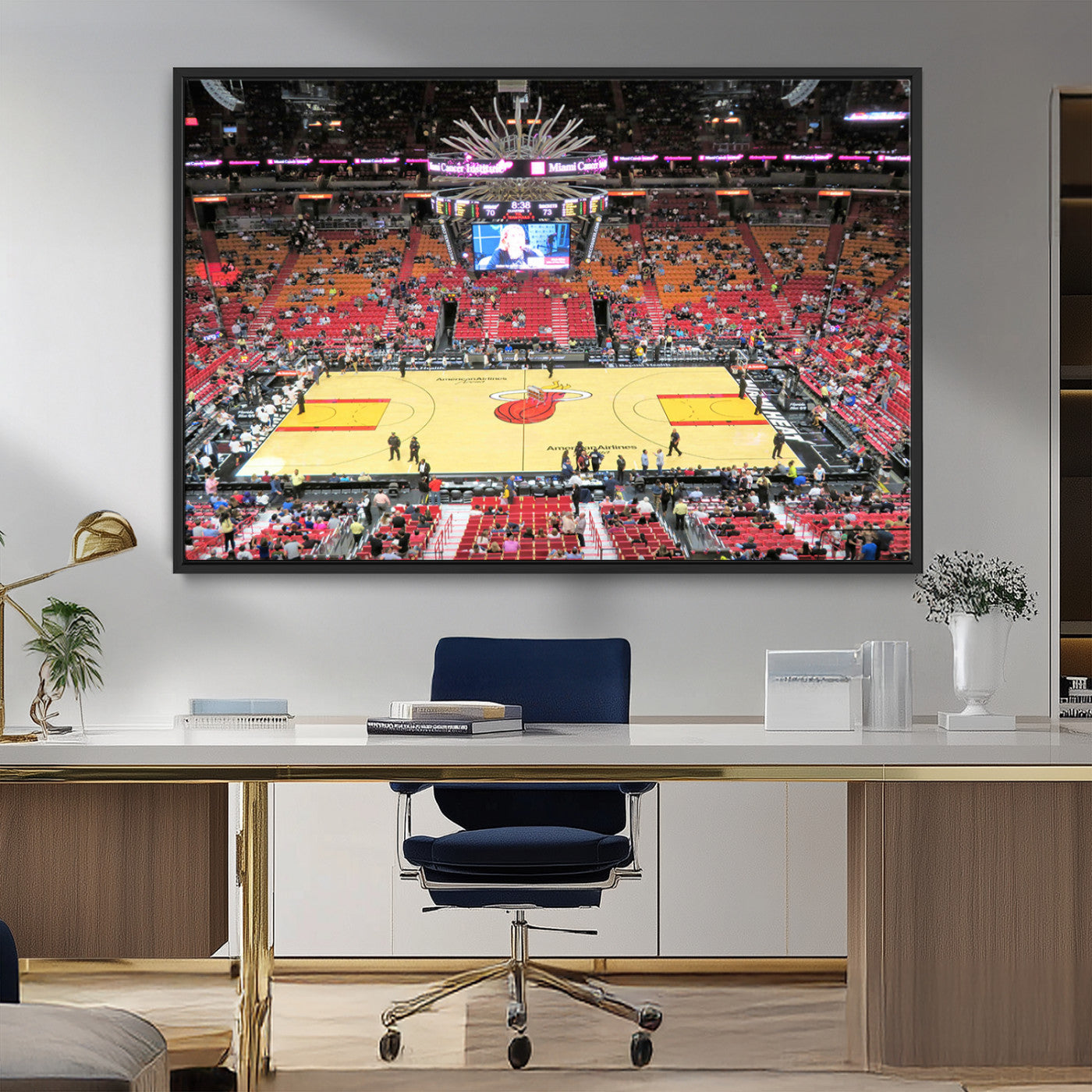 -Miami Heat Basketball Team Print Wall Art- Kaseya Center Stadium Wall Art Canvas Print