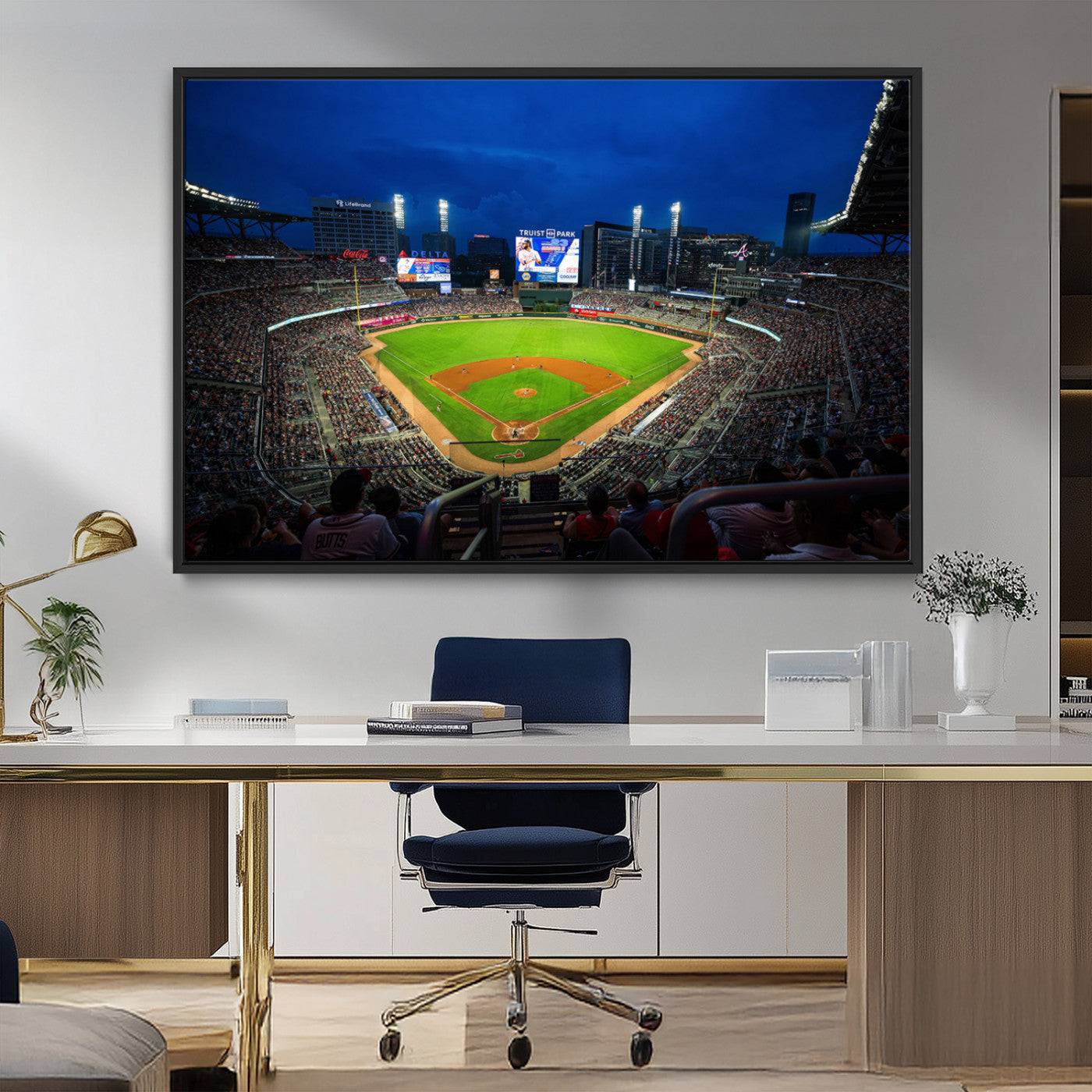 88590-MGV-FC-36X24_Black-Truist Park Night Game Canvas Art - Atlanta Braves Stadium Wall Art Canvas