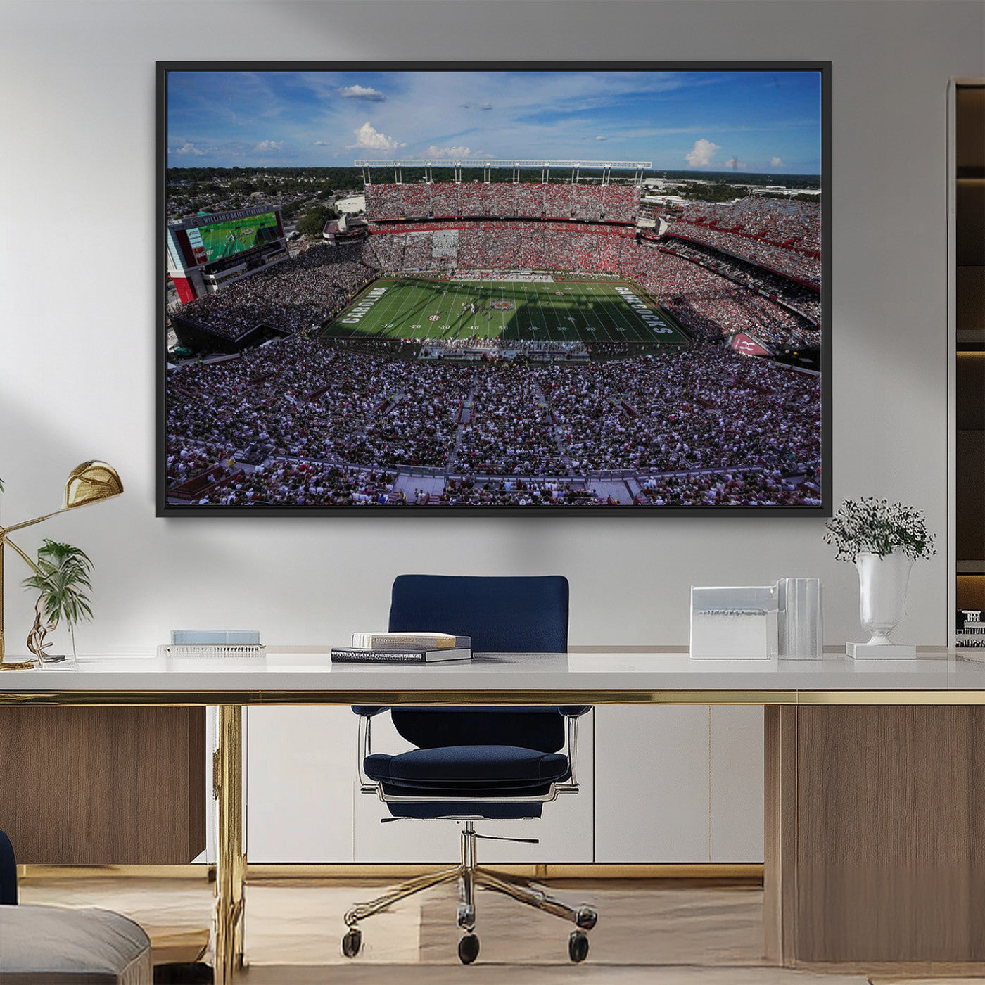 83382-MGV-CV-36X24-South Carolina Gamecocks Football Team Print - Columbia Williams-Brice Stadium Wall Art Canvas Print