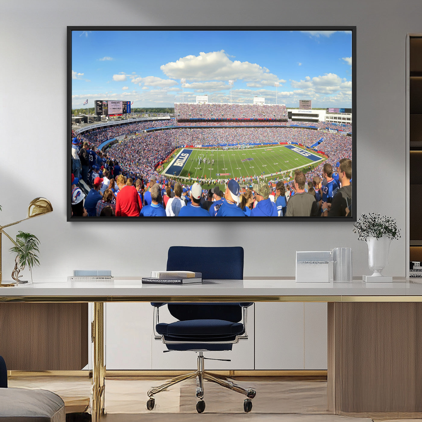 35302-MGV-CV-36X24-Buffalo Bills NFL Football Team Print - Buffalo Highmark Stadium Wall Art Canvas Print