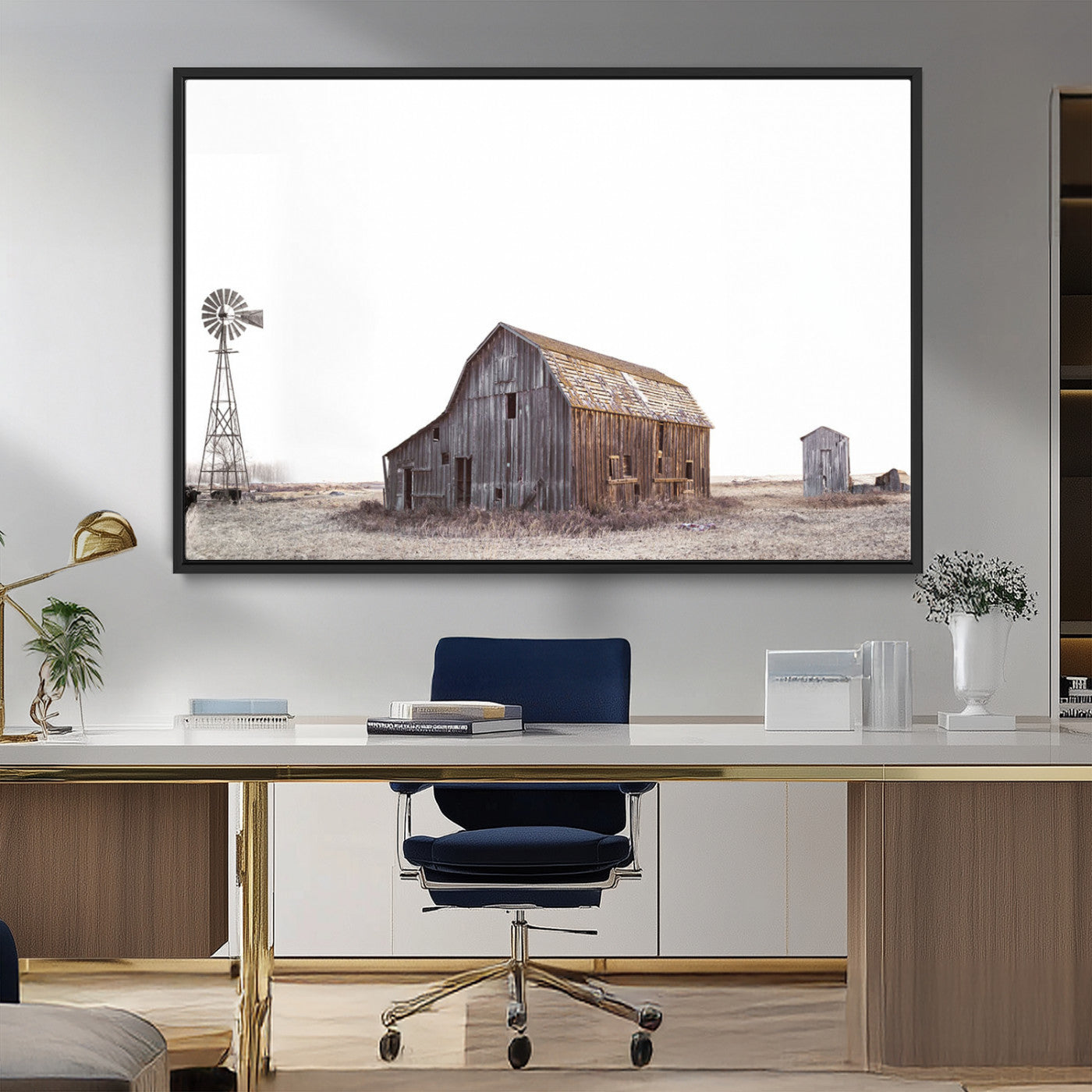 64560-MGV-FC-36X24_Black-Farm Prints Set, Set of 6 Farmhouse Wall Art, Country House Decor